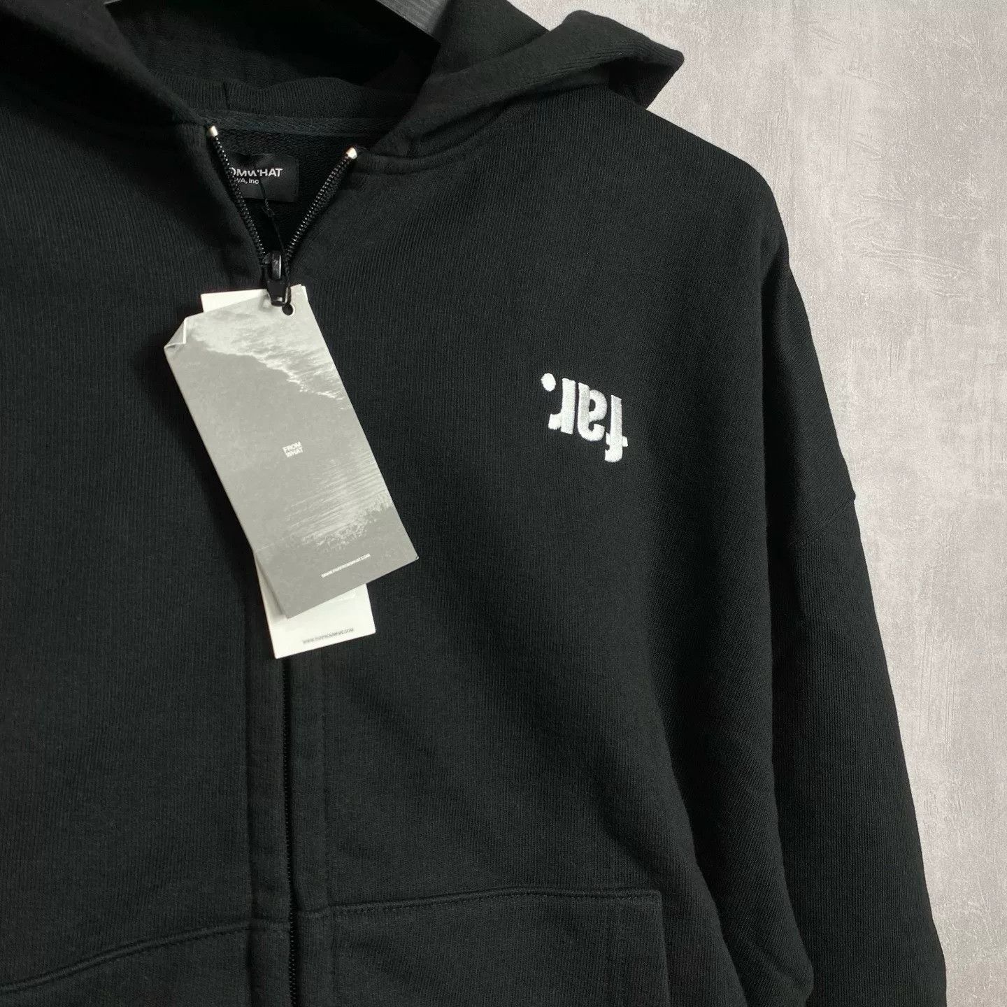 Vintage Far Archive Black Inverted Logo Zip Hoodie Size US M / EU 48-50 / 2 - 2 Thumbnail
