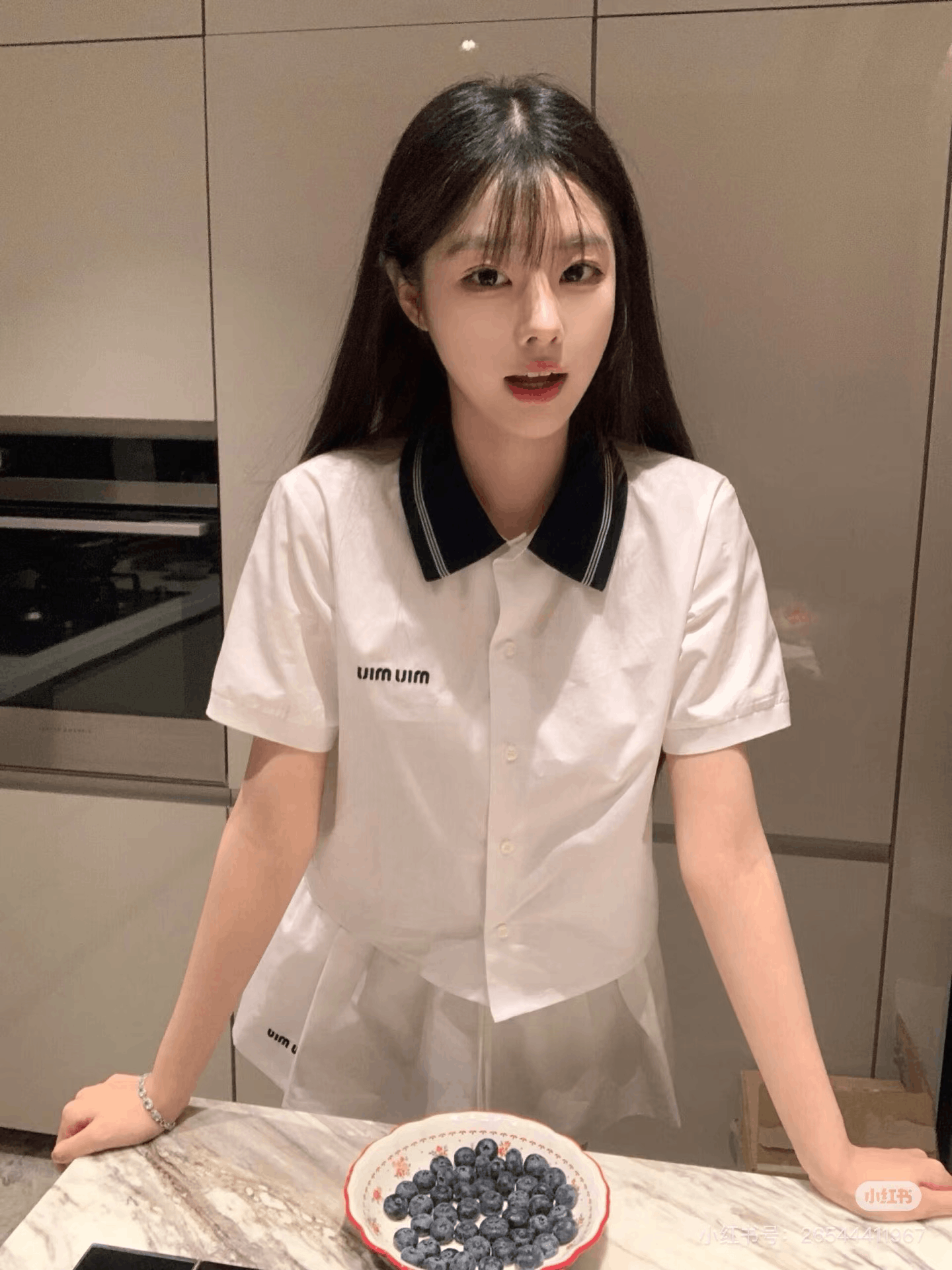 Miu Miu Miumiu White Sailor Collar Embroidered Polo Shirt Size XS / US 0-2 / IT 36-38 - 3 Thumbnail
