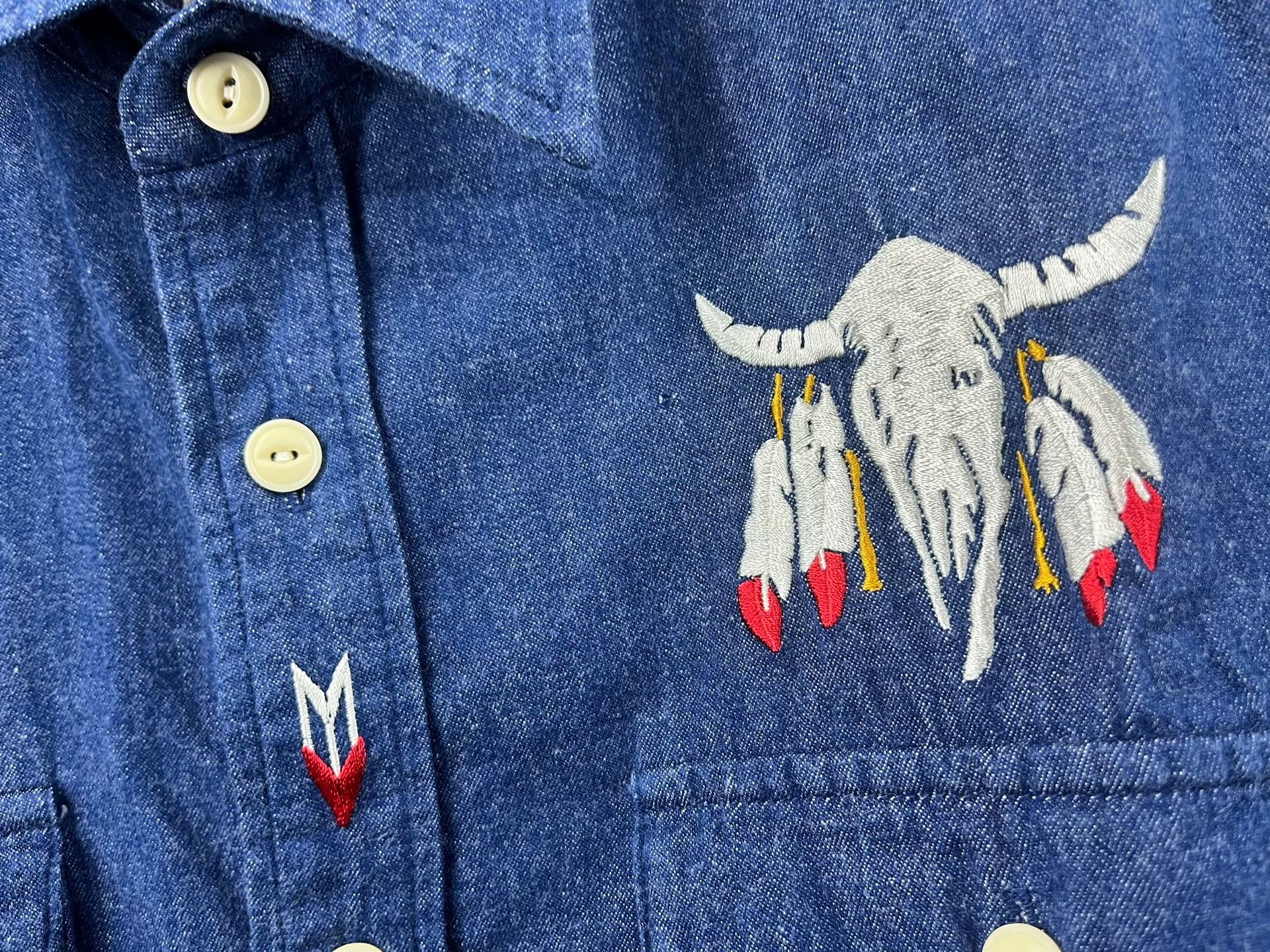 Casey Casey Calee Denim Shirt with Western Embroidery Size US L / EU 52-54 / 3 - 4 Thumbnail