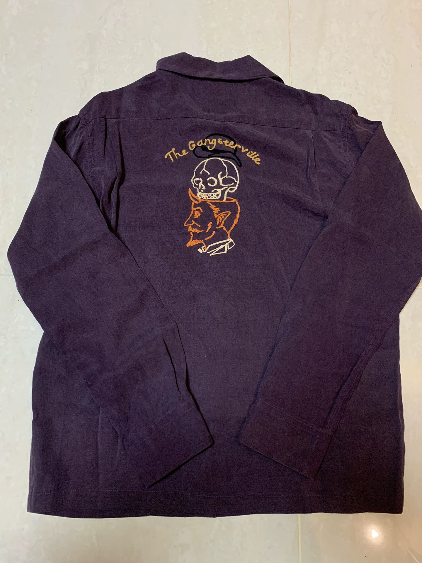 Gangster Doodles GANGSTERVILLE Silk Purple Shirt Size US M / EU 48-50 / 2 - 2 Thumbnail