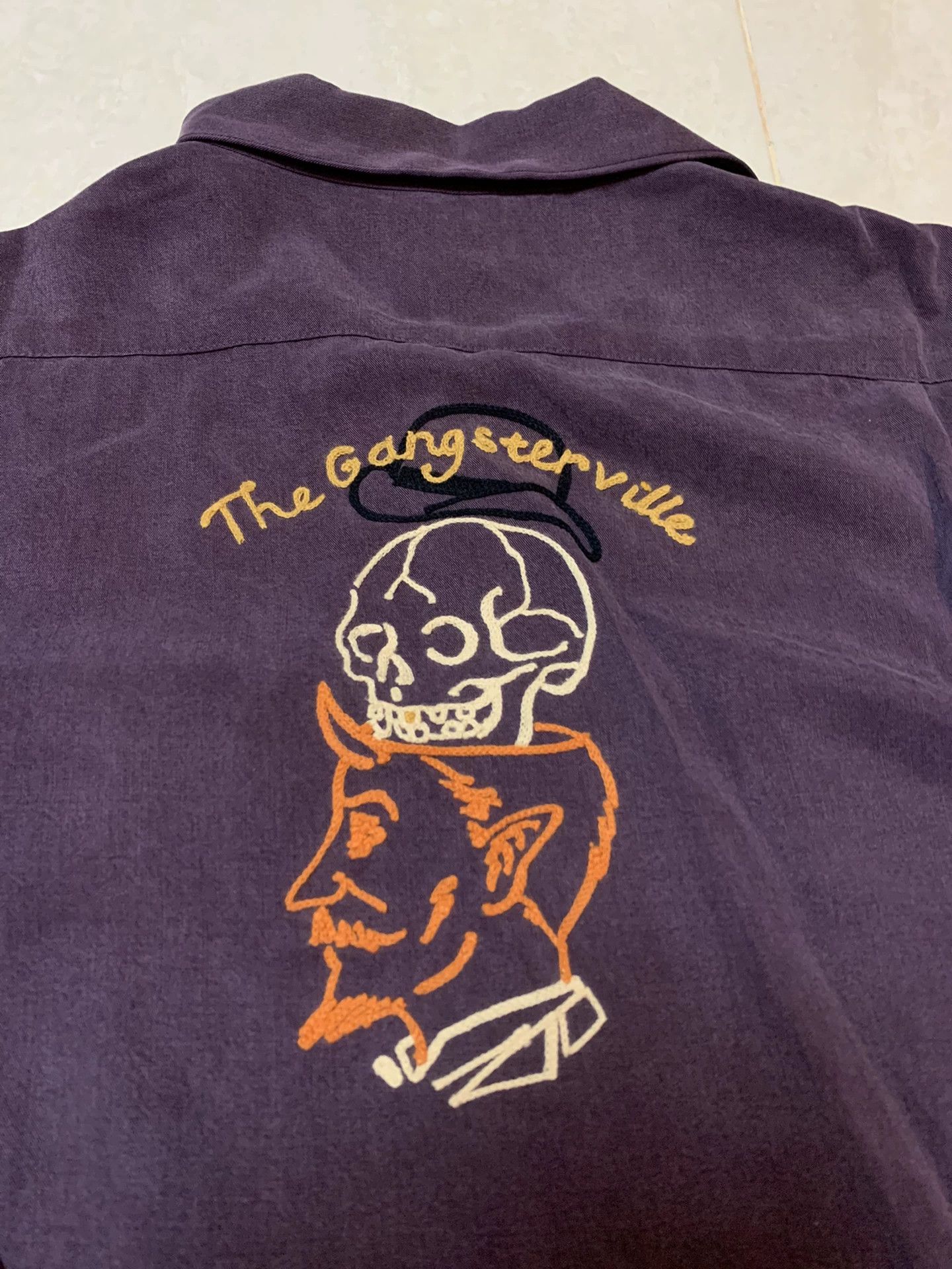 Gangster Doodles GANGSTERVILLE Silk Purple Shirt Size US M / EU 48-50 / 2 - 3 Thumbnail