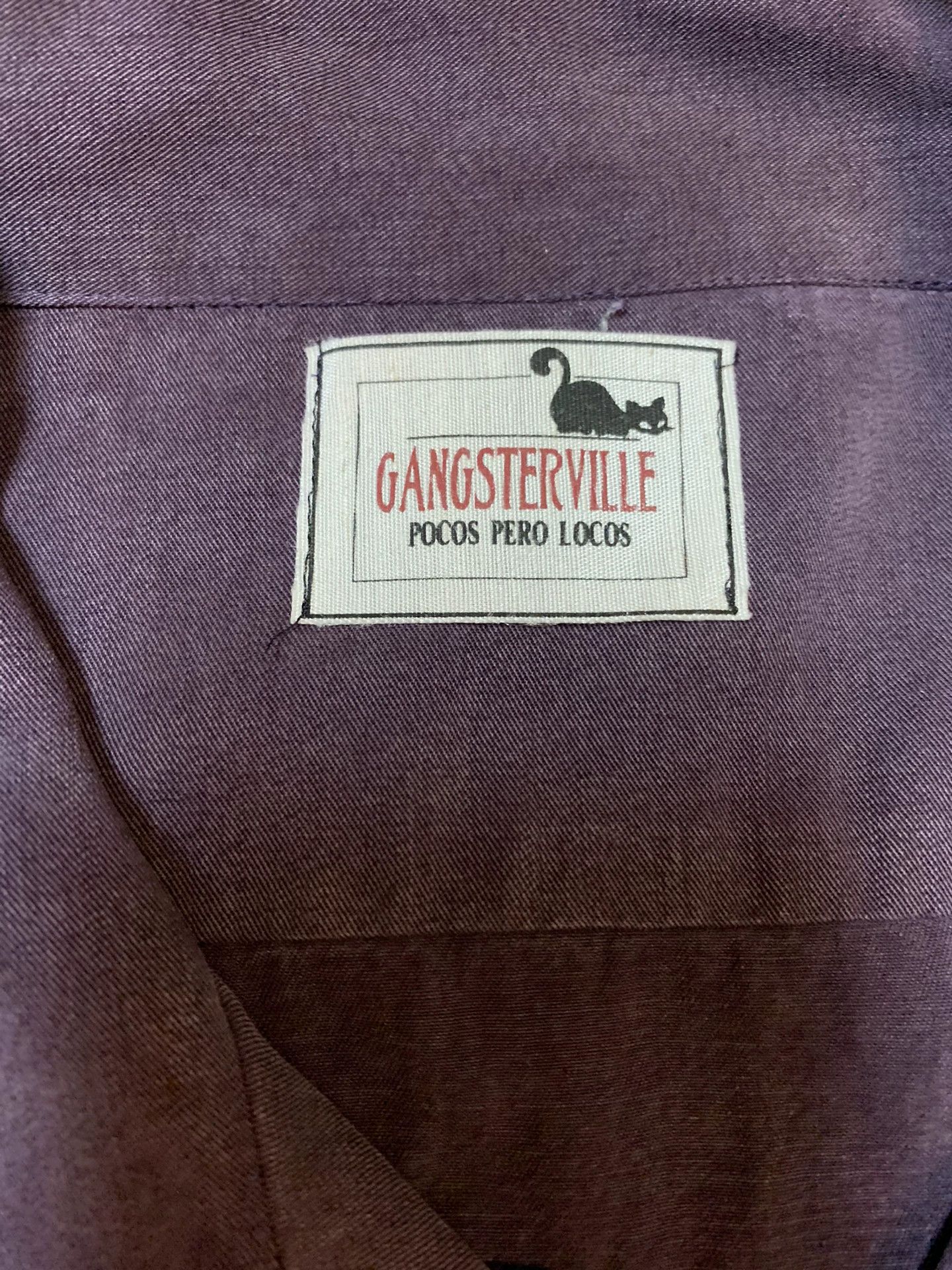 Gangster Doodles GANGSTERVILLE Silk Purple Shirt Size US M / EU 48-50 / 2 - 6 Thumbnail