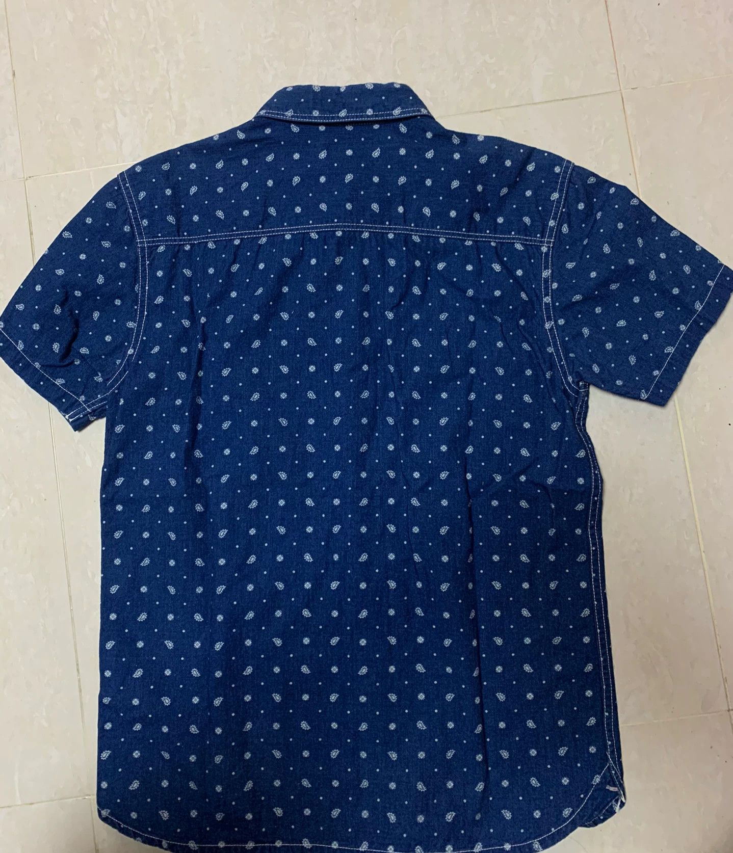 The Flat Head THE FLAT HEAD Indigo Bandana Short-Sleeve Shirt Size US XXS / EU 40 - 2 Thumbnail