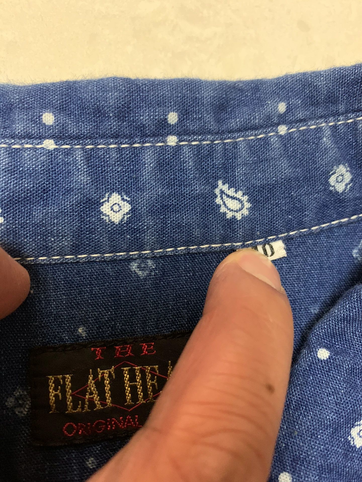 The Flat Head THE FLAT HEAD Indigo Bandana Short-Sleeve Shirt Size US XXS / EU 40 - 4 Thumbnail