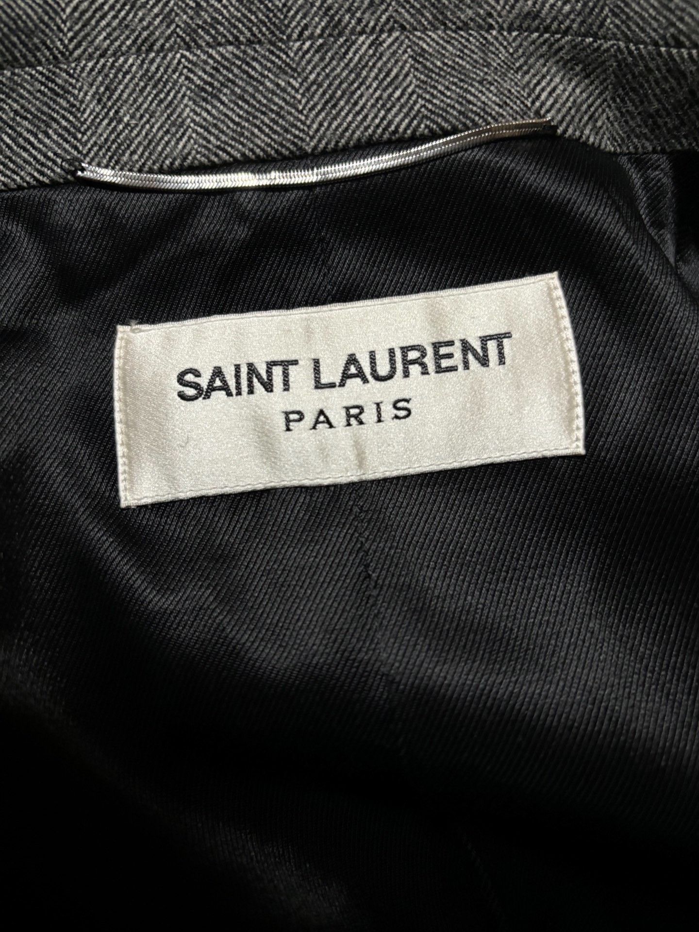 Saint Laurent Paris Saint Laurent 2017FW Herringbone Peak Lapel Coat Size US S / EU 44-46 / 1 - 5 Thumbnail