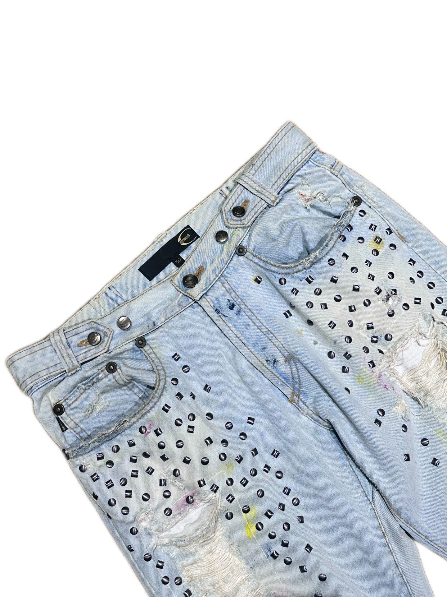 Just Cavalli Just Cavalli Ink Wash Distressed Jeans Size US 34 / EU 50 - 3 Thumbnail