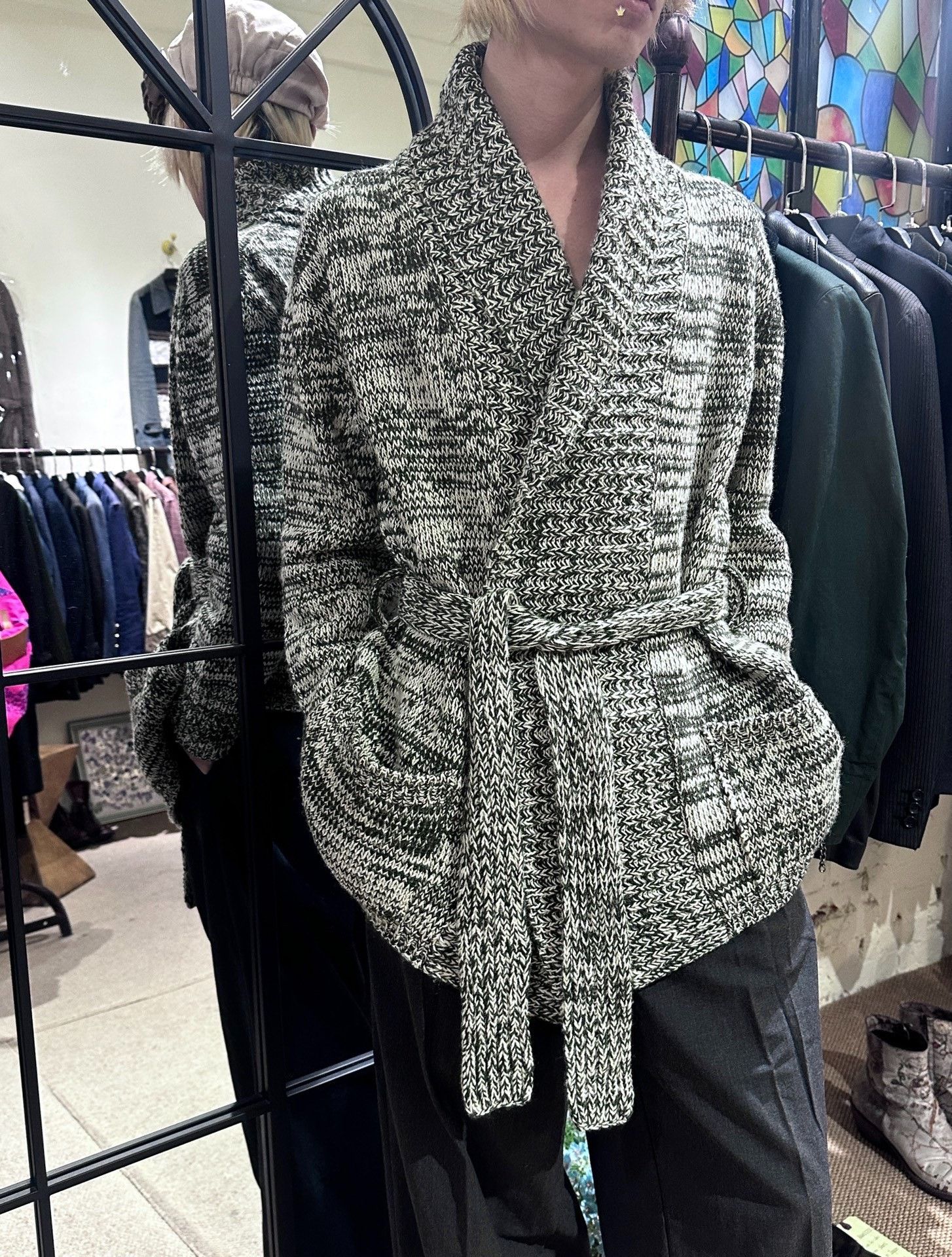 Christophe Lemaire Lemaire 2000AW Knit Belted Coat Size M / US 6-8 / IT 42-44 - 3 Thumbnail