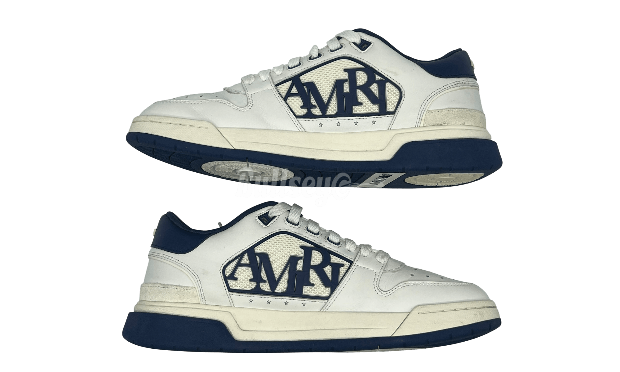 Amiri White & Navy Classic Low Sneaker (PreOwned) (One Replacement Size US 10 / EU 43 - 2 Thumbnail
