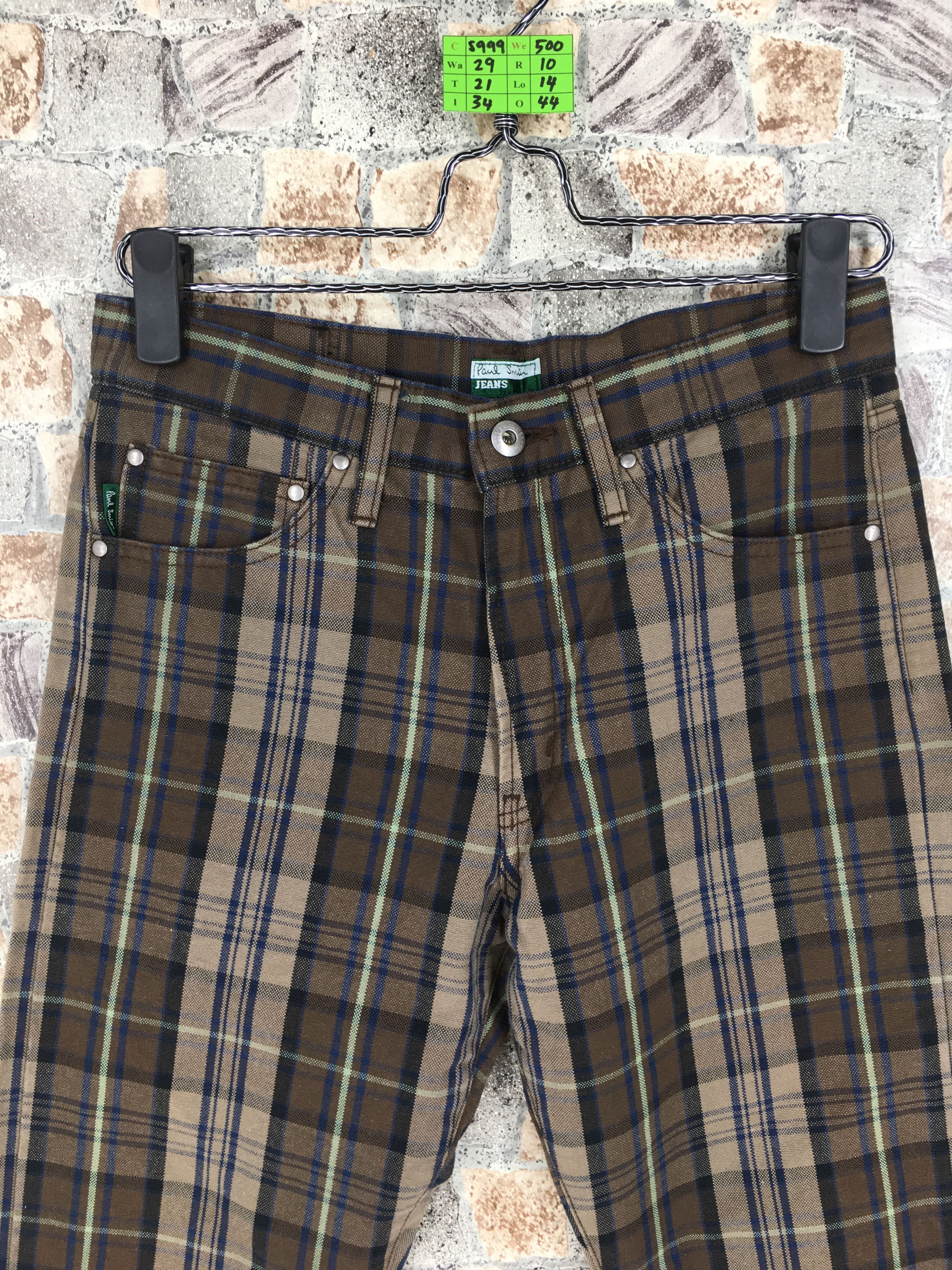 Designer × Paul Smith PAUL SMITH JEANS Checkered Plaid Tartan Slim Fit Denim Size US 29 - 2 Thumbnail