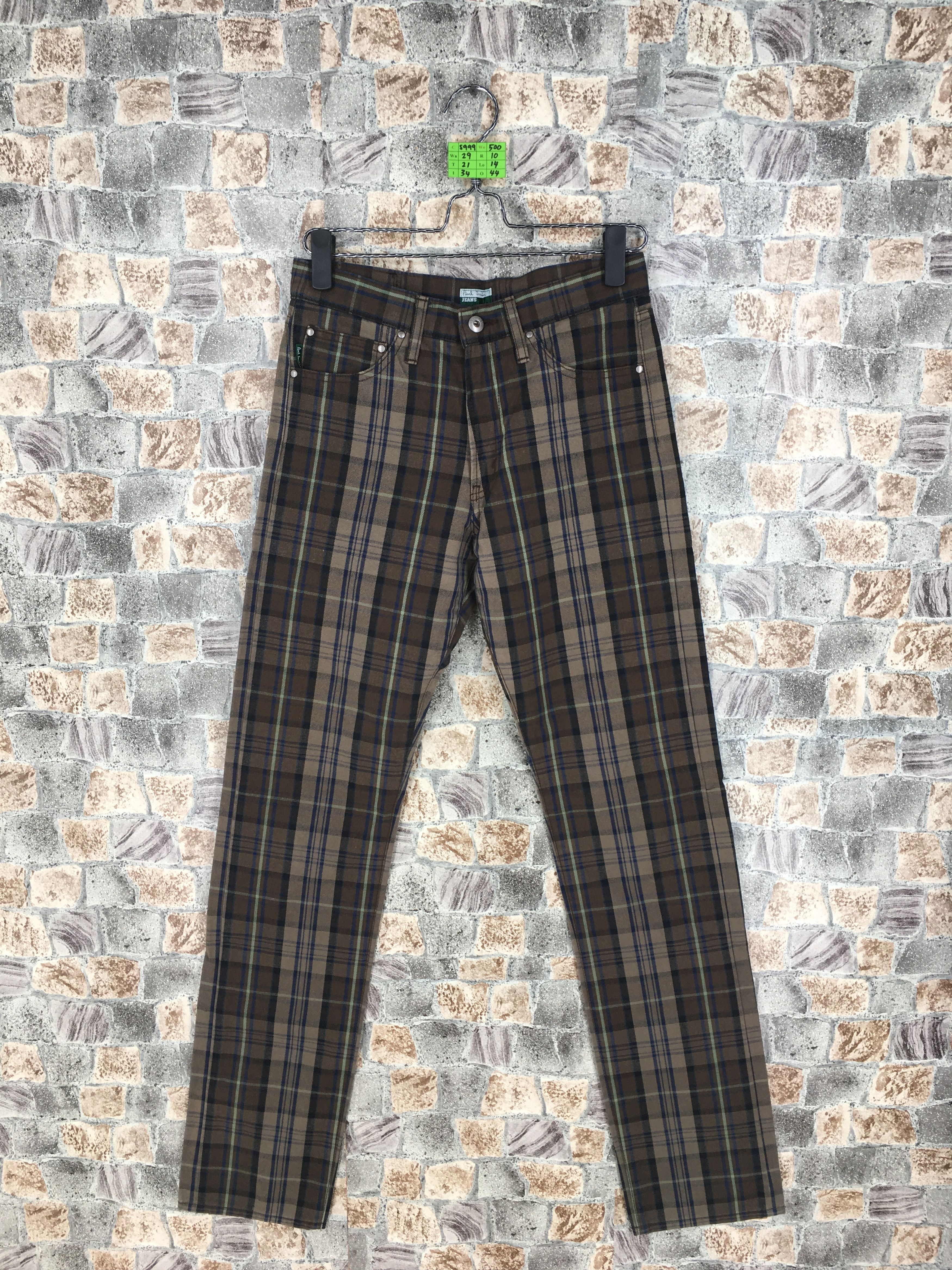 Designer × Paul Smith PAUL SMITH JEANS Checkered Plaid Tartan Slim Fit Denim Size US 29 - 1 Thumbnail