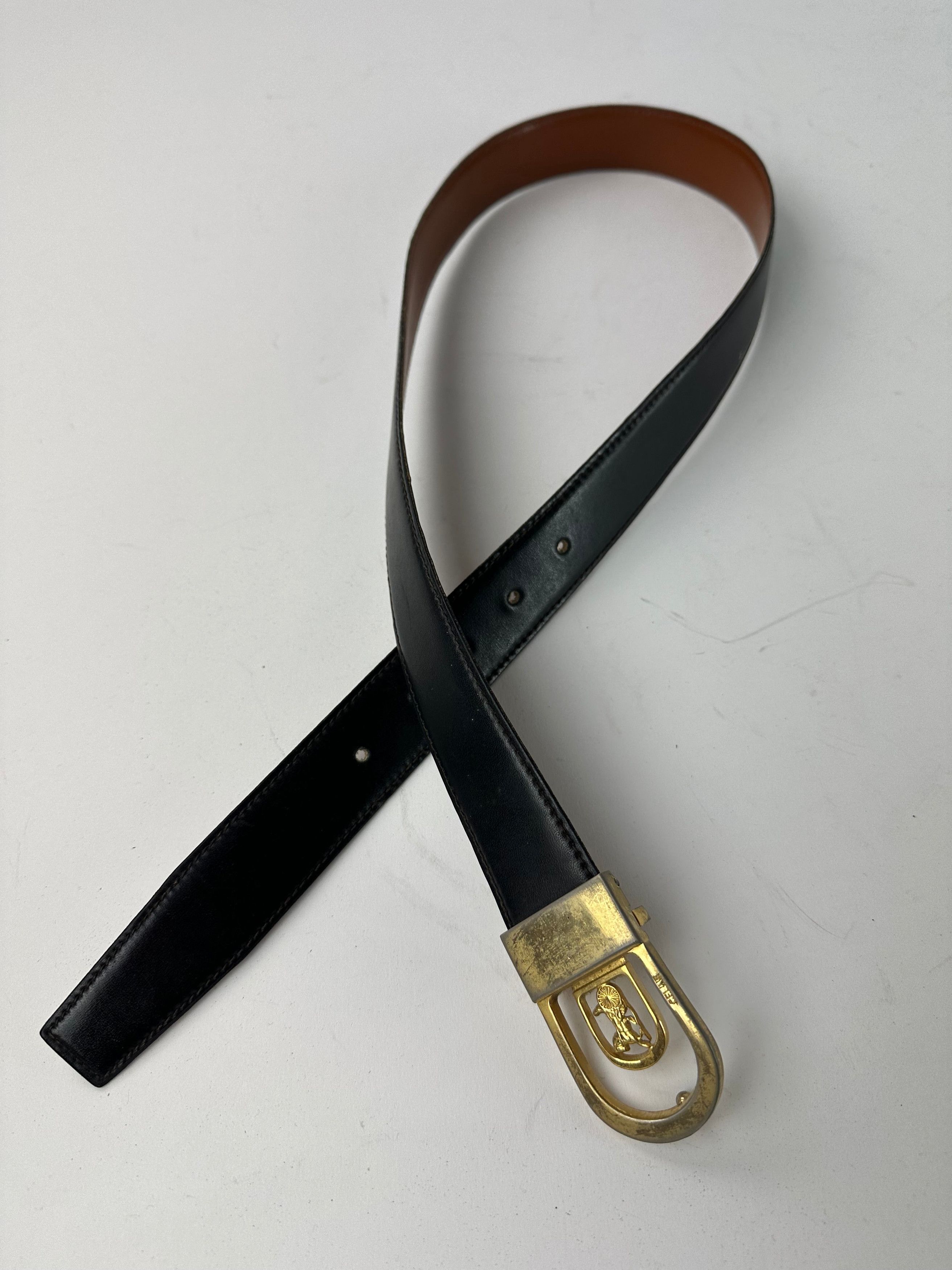 Other Vintage Celine Paris Leather Belt Black Size ONE SIZE - 7 Thumbnail