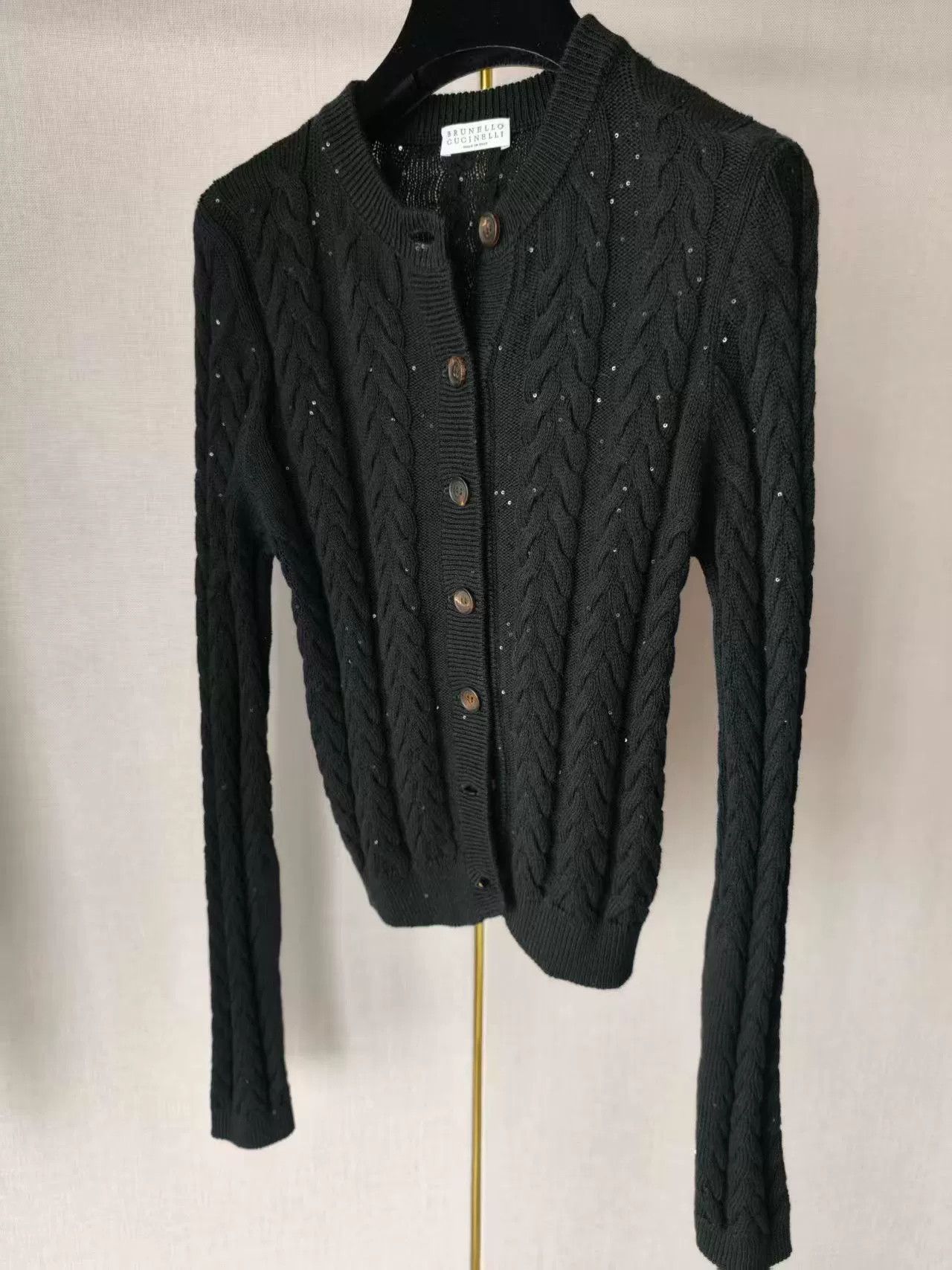 Brunello Cucinelli bc25 Sequin Knit Cardigan Size M / US 6-8 / IT 42-44 - 4 Thumbnail