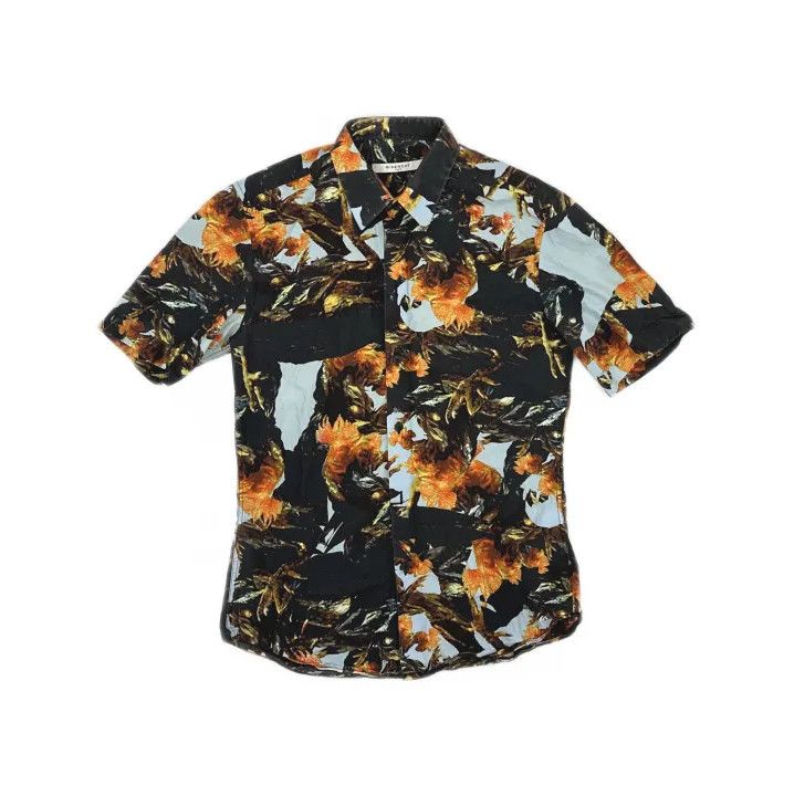 Givenchy Givenchy Men's Loose Printed Cotton Short-Sleeve Shirt Size US XXS / EU 40 - 2 Thumbnail