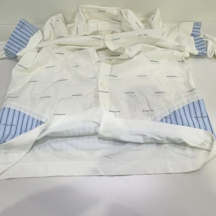 Givenchy Givenchy SS23 Point Collar Logo Print Layered Long-Sleeve Shirt Size US XXS / EU 40 - 16 Thumbnail