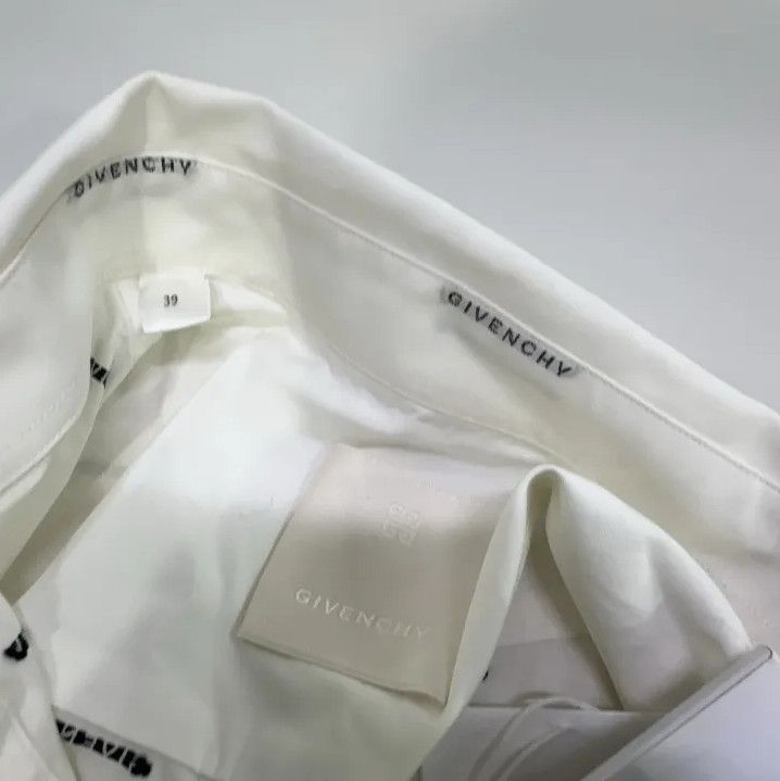 Givenchy Givenchy SS23 Point Collar Logo Print Layered Long-Sleeve Shirt Size US XXS / EU 40 - 5 Thumbnail