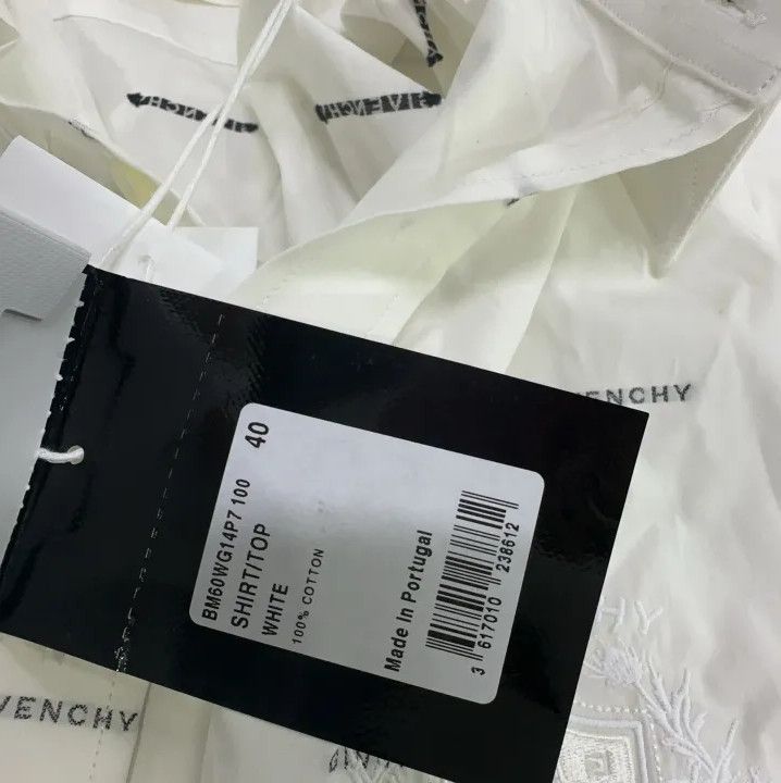 Givenchy Givenchy SS23 Logo Print Pointed Collar Long-Sleeve Shirt Size US XXS / EU 40 - 6 Thumbnail