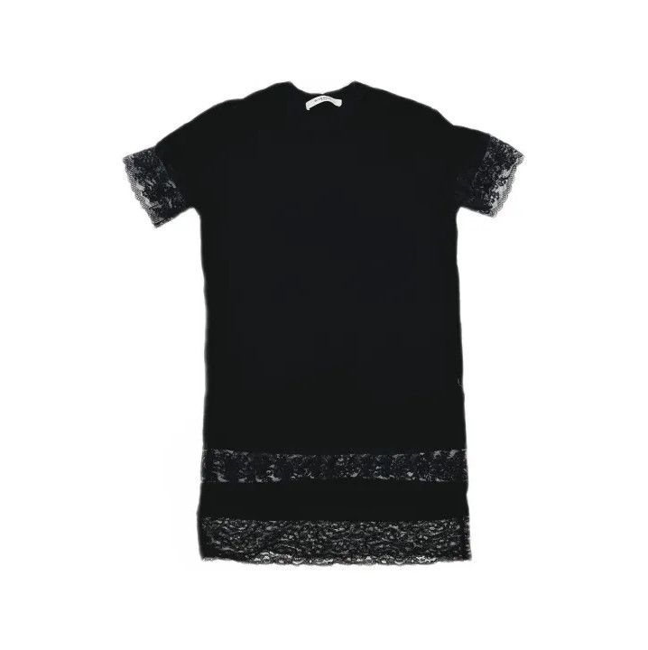 Givenchy Givenchy Solid Casual T-Shirt with Lace Trim Size US XXS / EU 40 - 2 Thumbnail