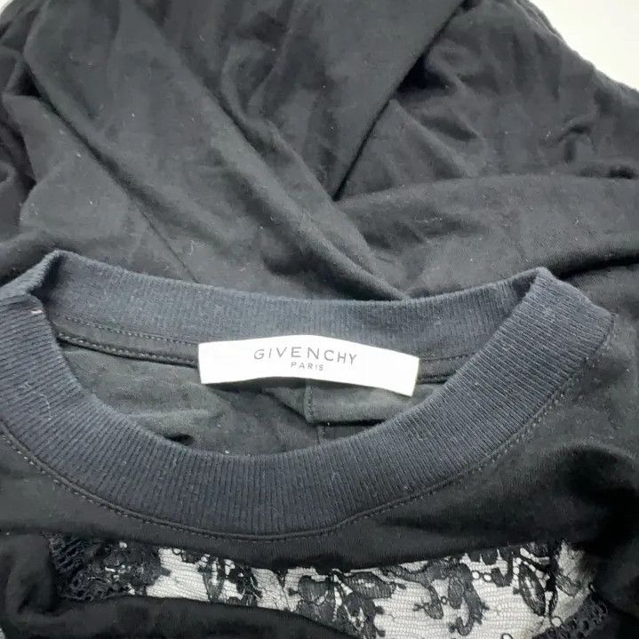 Givenchy Givenchy Solid Casual T-Shirt with Lace Trim Size US XXS / EU 40 - 5 Thumbnail