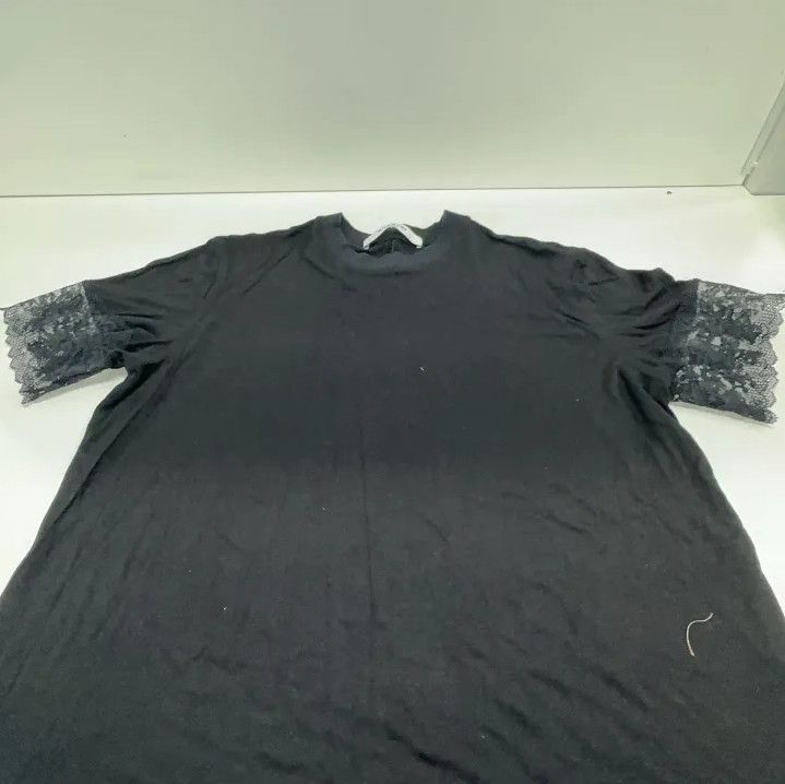 Givenchy Givenchy Solid Casual T-Shirt with Lace Trim Size US XXS / EU 40 - 7 Thumbnail