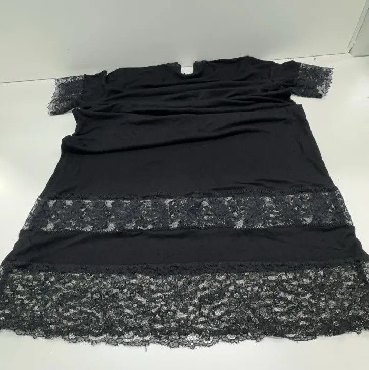 Givenchy Givenchy Solid Casual T-Shirt with Lace Trim Size US XXS / EU 40 - 11 Thumbnail