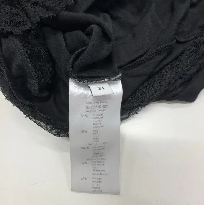 Givenchy Givenchy Solid Casual T-Shirt with Lace Trim Size US XXS / EU 40 - 4 Thumbnail
