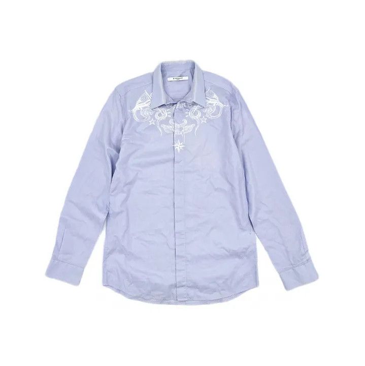 Givenchy GIVENCHY Men's Blue Long-Sleeve Square Collar Shirt Size US XXS / EU 40 - 2 Thumbnail