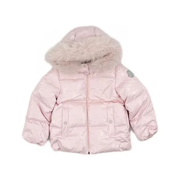 Moncler Moncler Kids' Pink Hooded Down Jacket Size US M / EU 48-50 / 2 - 2 Thumbnail
