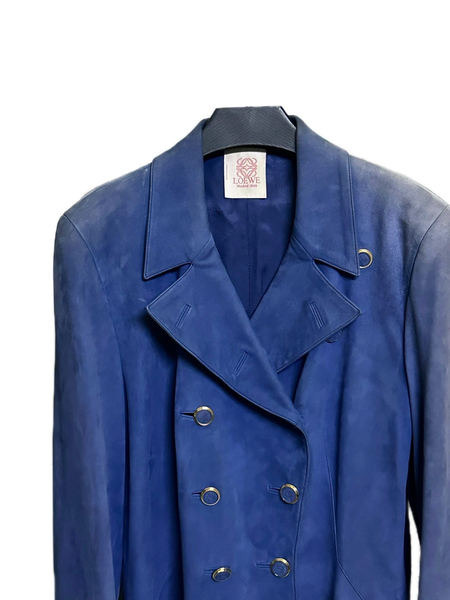 Loewe Loewe 1970's Double-Breasted Leather Jacket Size US XS / EU 42 / 0 - 3 Thumbnail