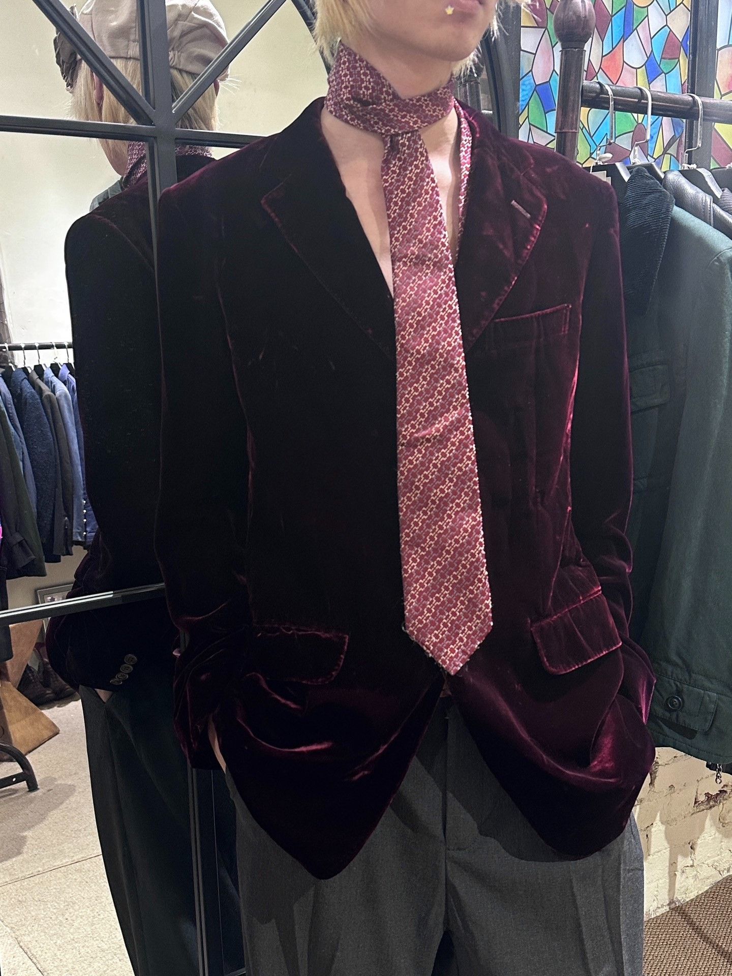 Paul Smith Paul Smith Vintage Red Velvet Coat Size US L / EU 52-54 / 3 - 3 Thumbnail