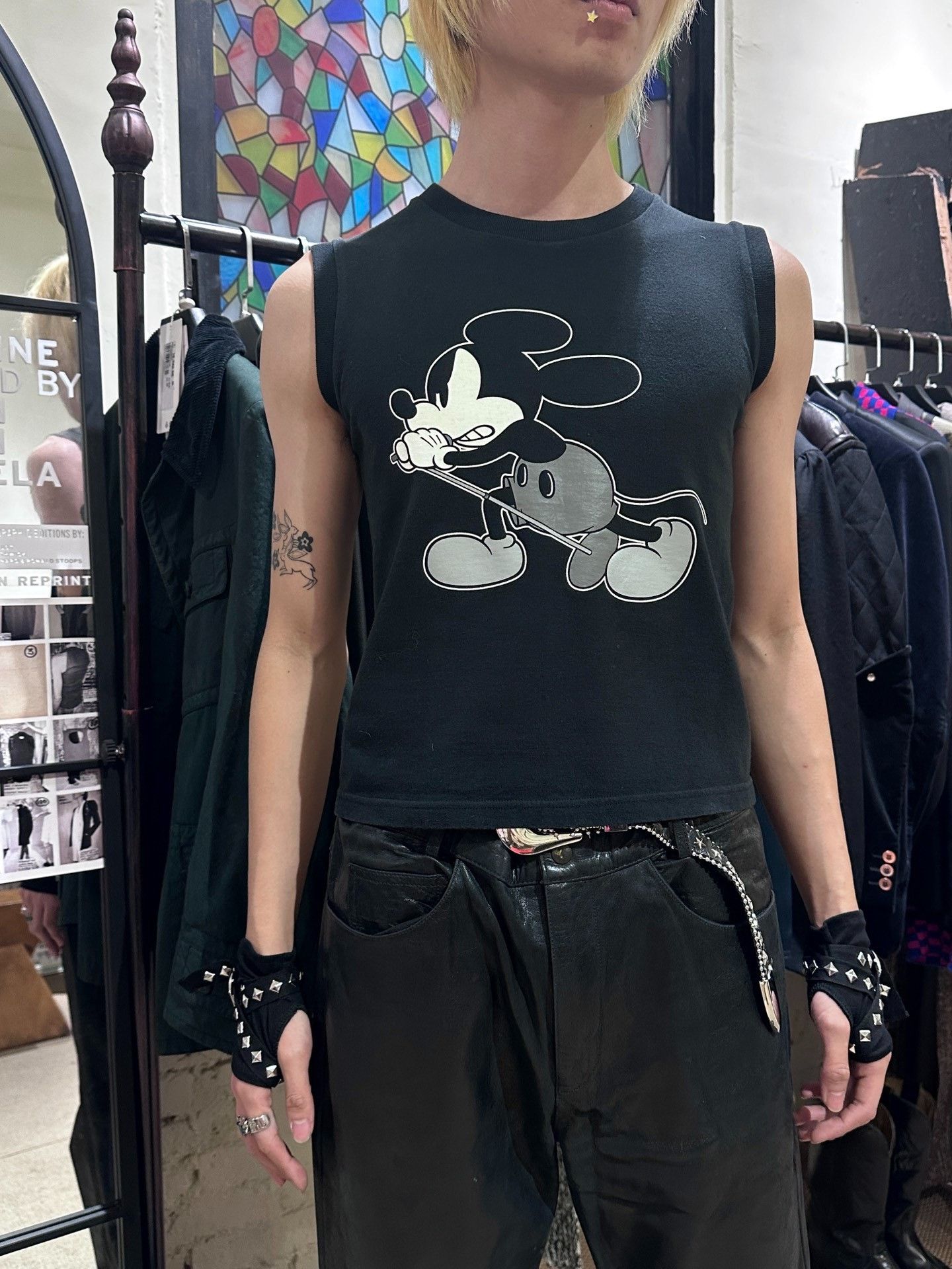 Takahiromiyashita The Soloist. Number (N)ine 2000's Mickey Tank Top Size US S / EU 44-46 / 1 - 2 Thumbnail