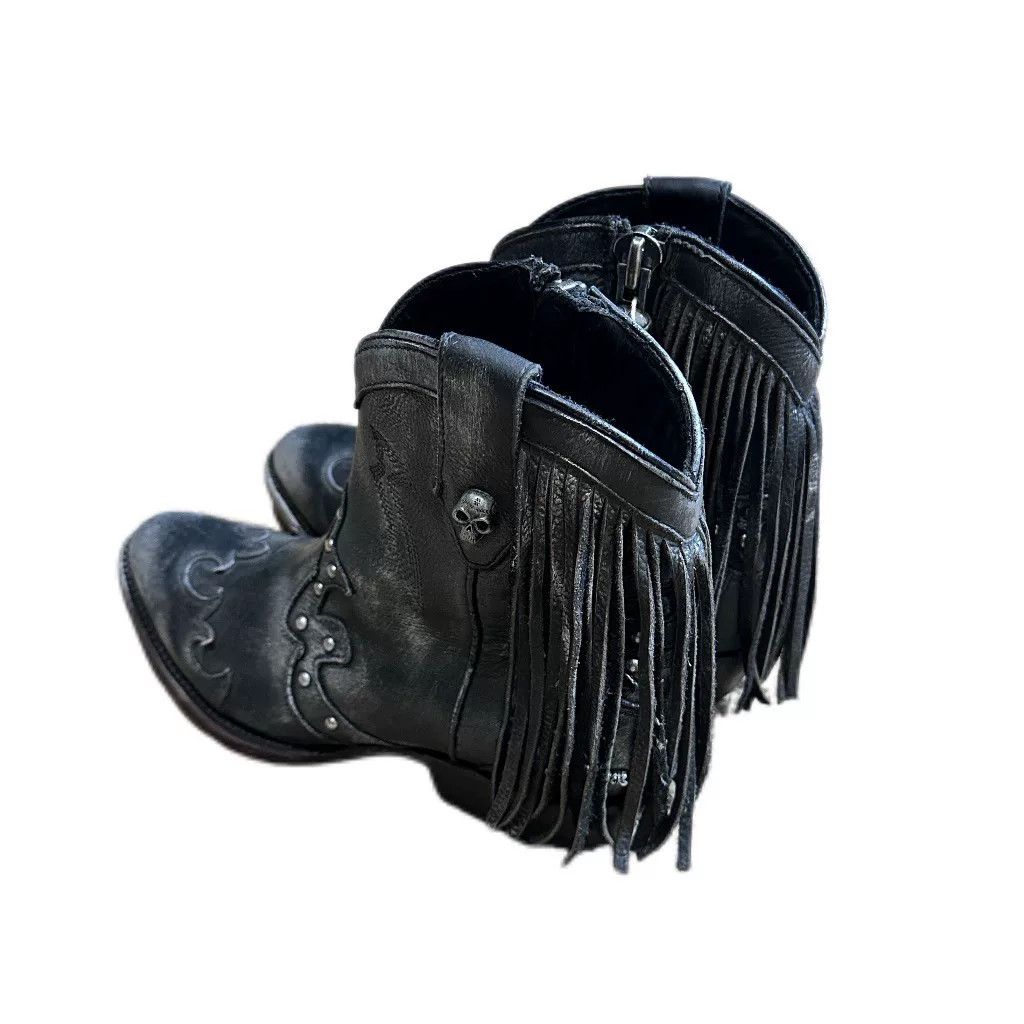 New Rock New Rock Distressed Fringe Western Boots Size US 7 / IT 37 - 2 Thumbnail