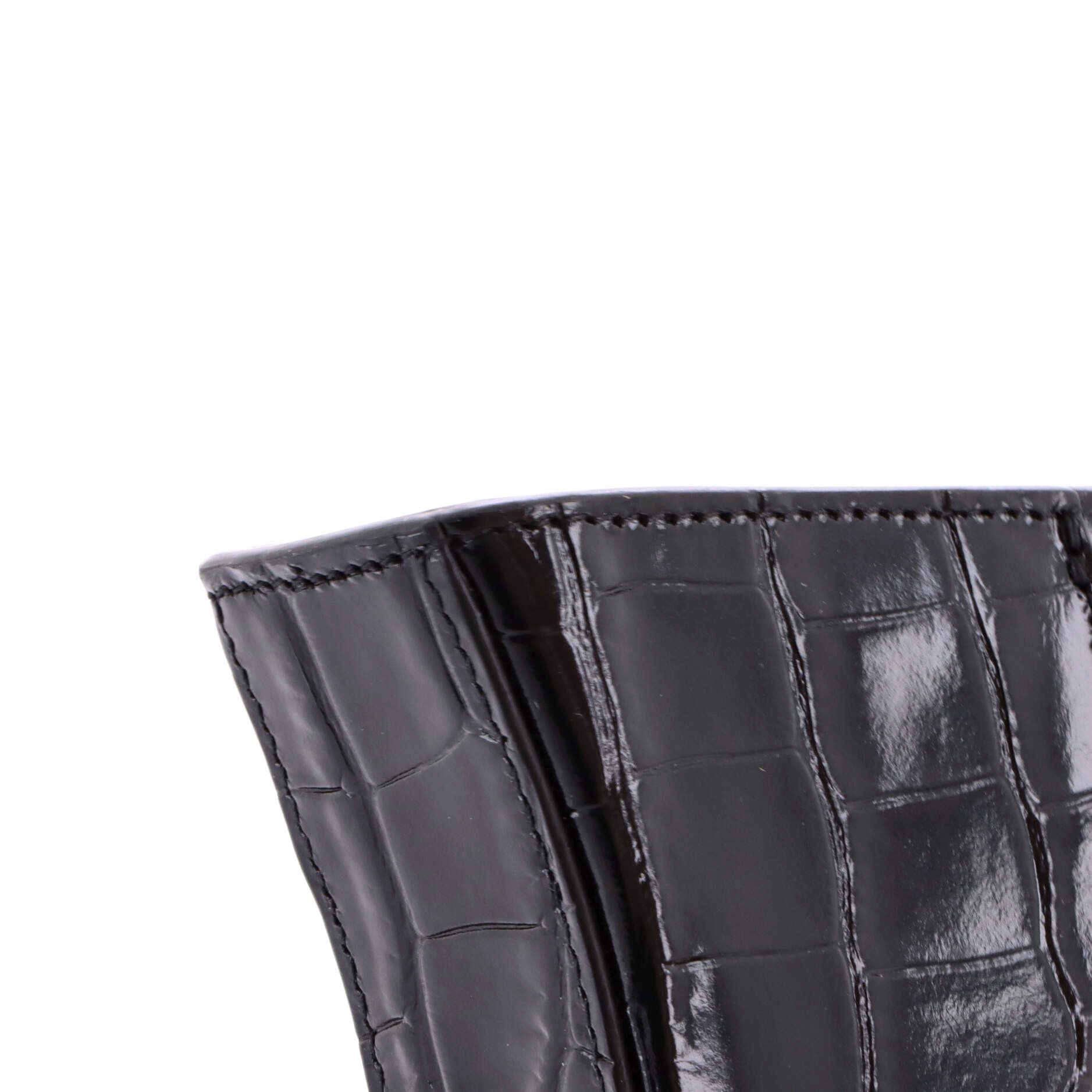 Balenciaga Hourglass Chain Top Handle Bag Crocodile Embossed Leather Mini Size ONE SIZE - 5 Thumbnail