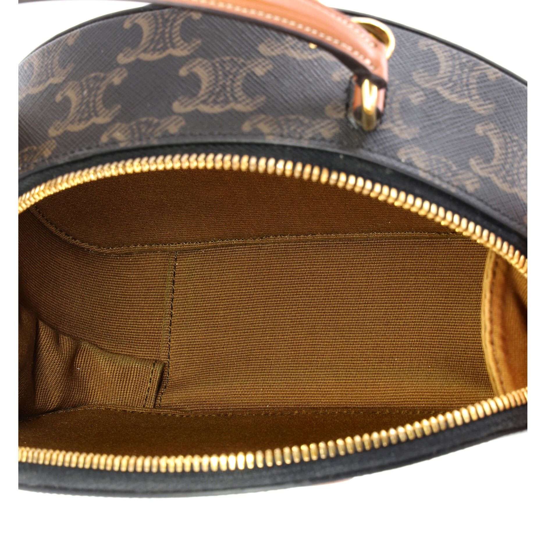 Celine Half Moon Case Triomphe Coated Canvas with Leather Size ONE SIZE - 4 Thumbnail