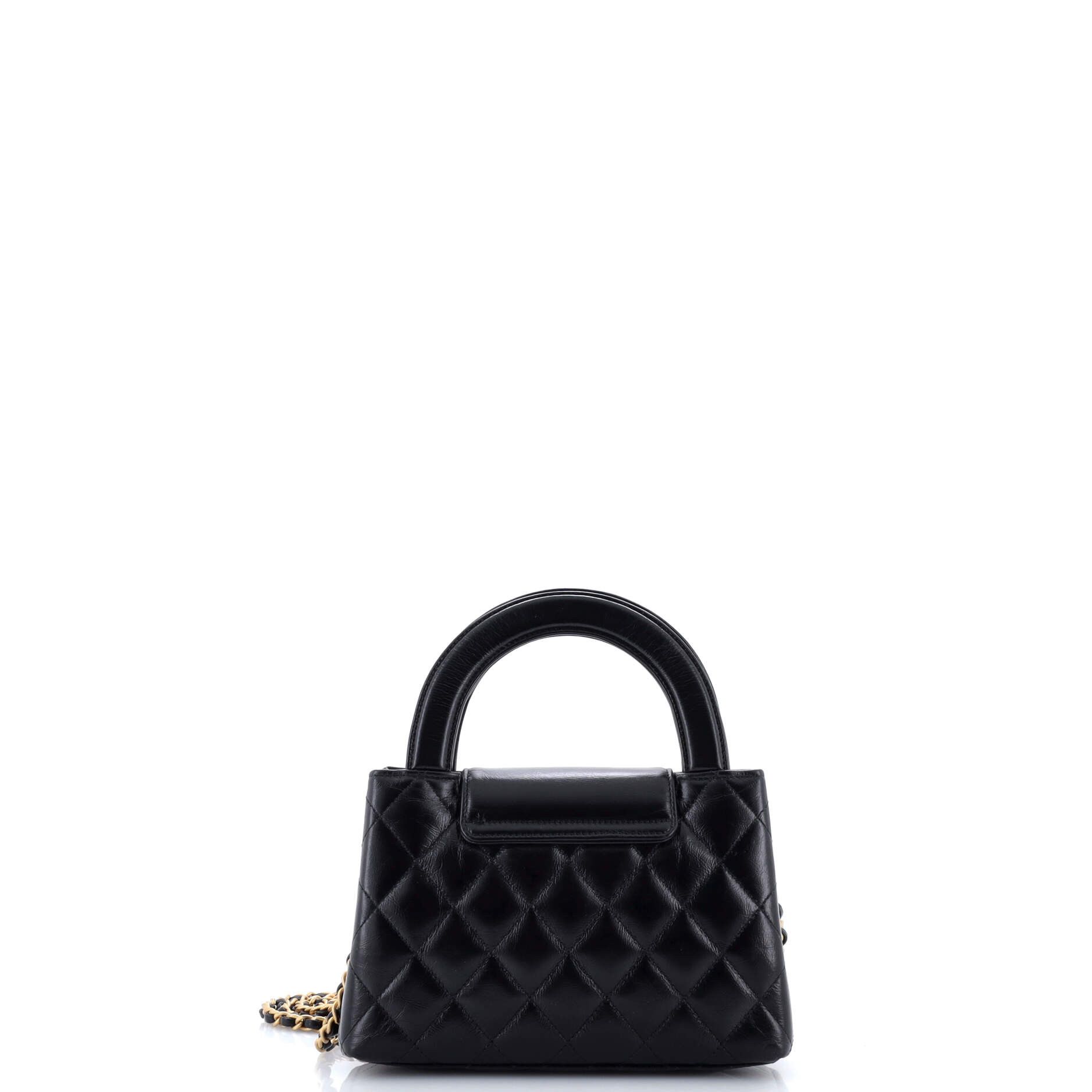 Chanel Kelly Top Handle Shopping Bag Quilted Shiny Aged Calfskin Mini Size ONE SIZE - 2 Thumbnail