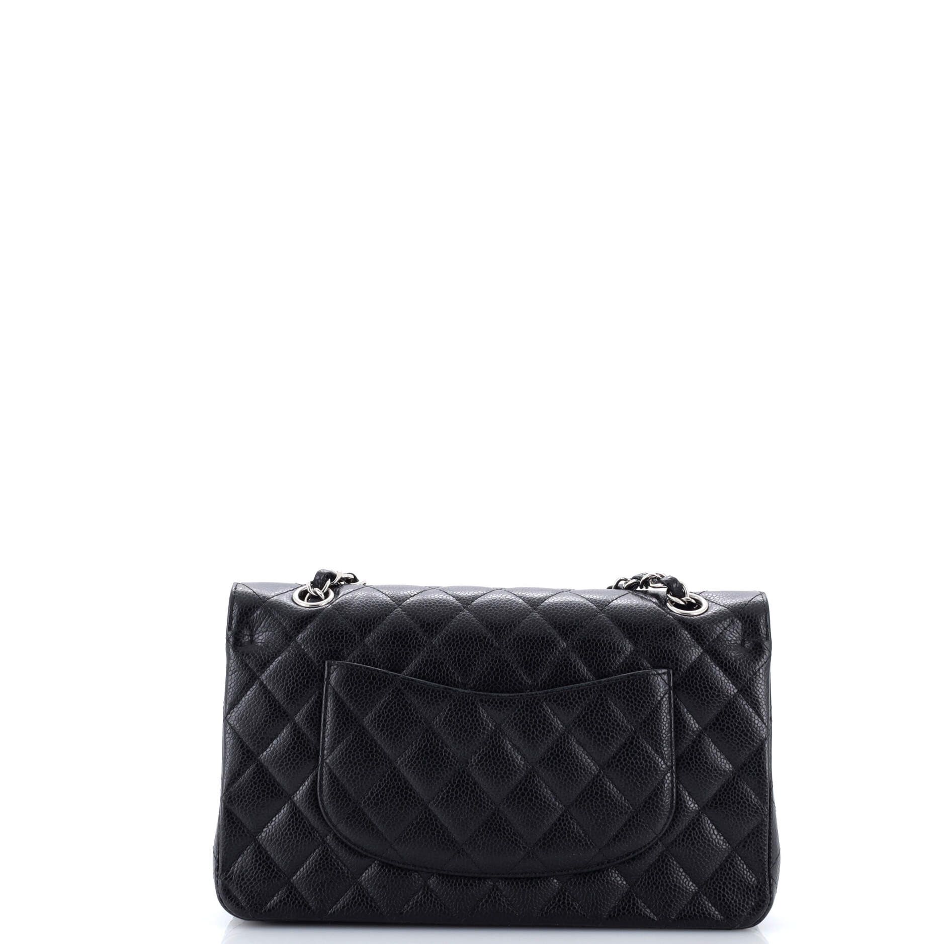 Chanel Vintage Classic Double Flap Bag Quilted Caviar Medium Size ONE SIZE - 2 Thumbnail