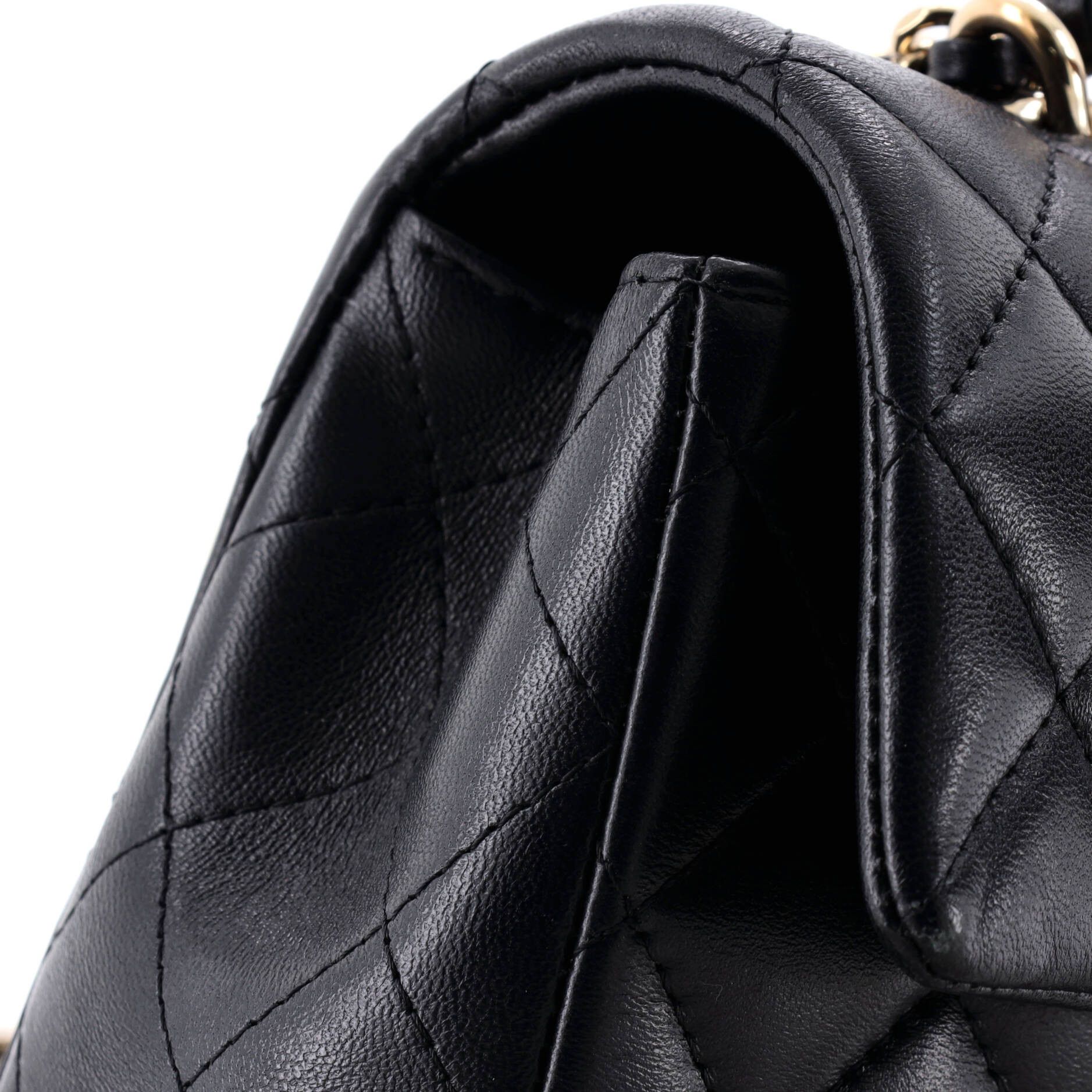 Chanel Classic Single Flap Top Handle Bag Quilted Lambskin Mini Size ONE SIZE - 5 Thumbnail