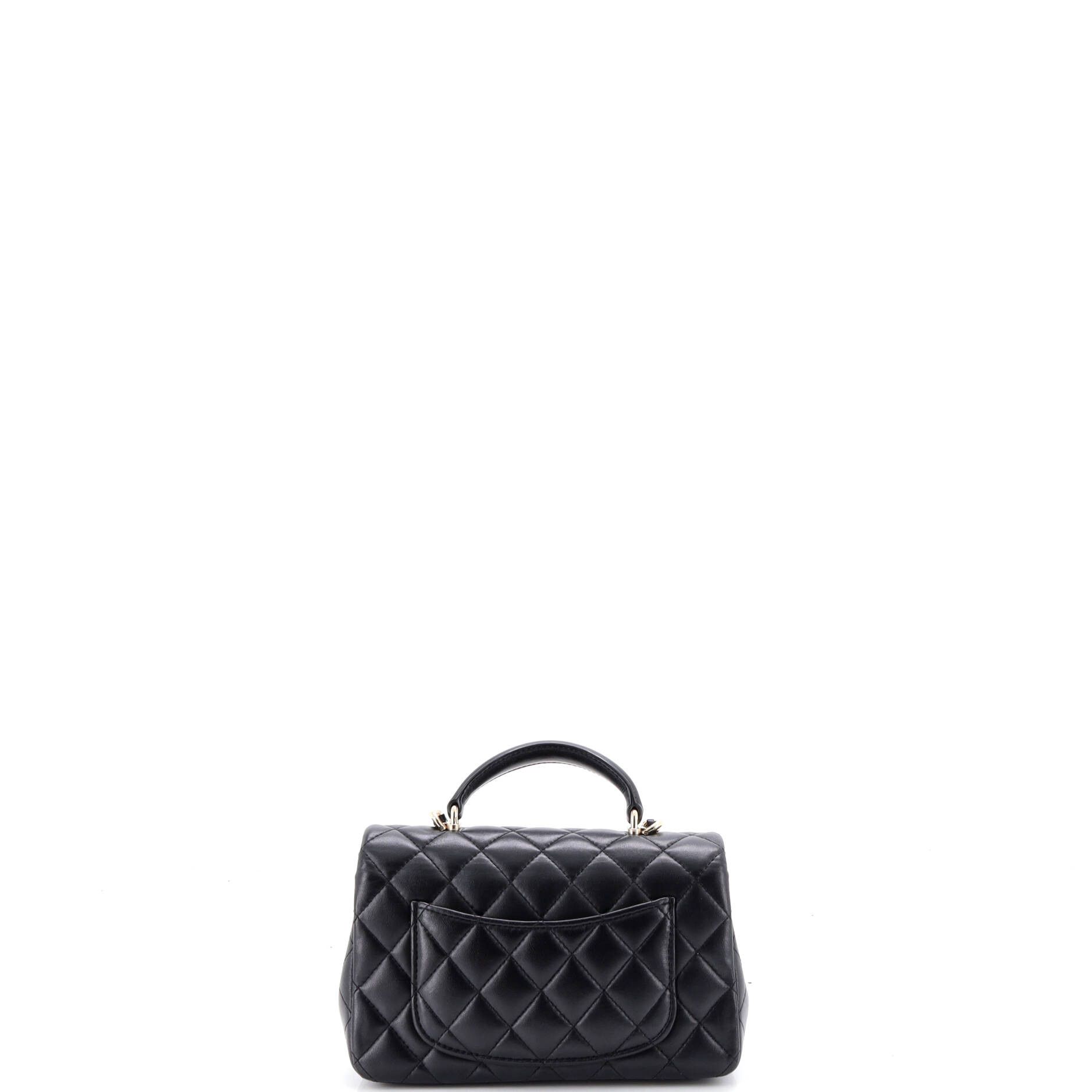 Chanel Classic Single Flap Top Handle Bag Quilted Lambskin Mini Size ONE SIZE - 2 Thumbnail