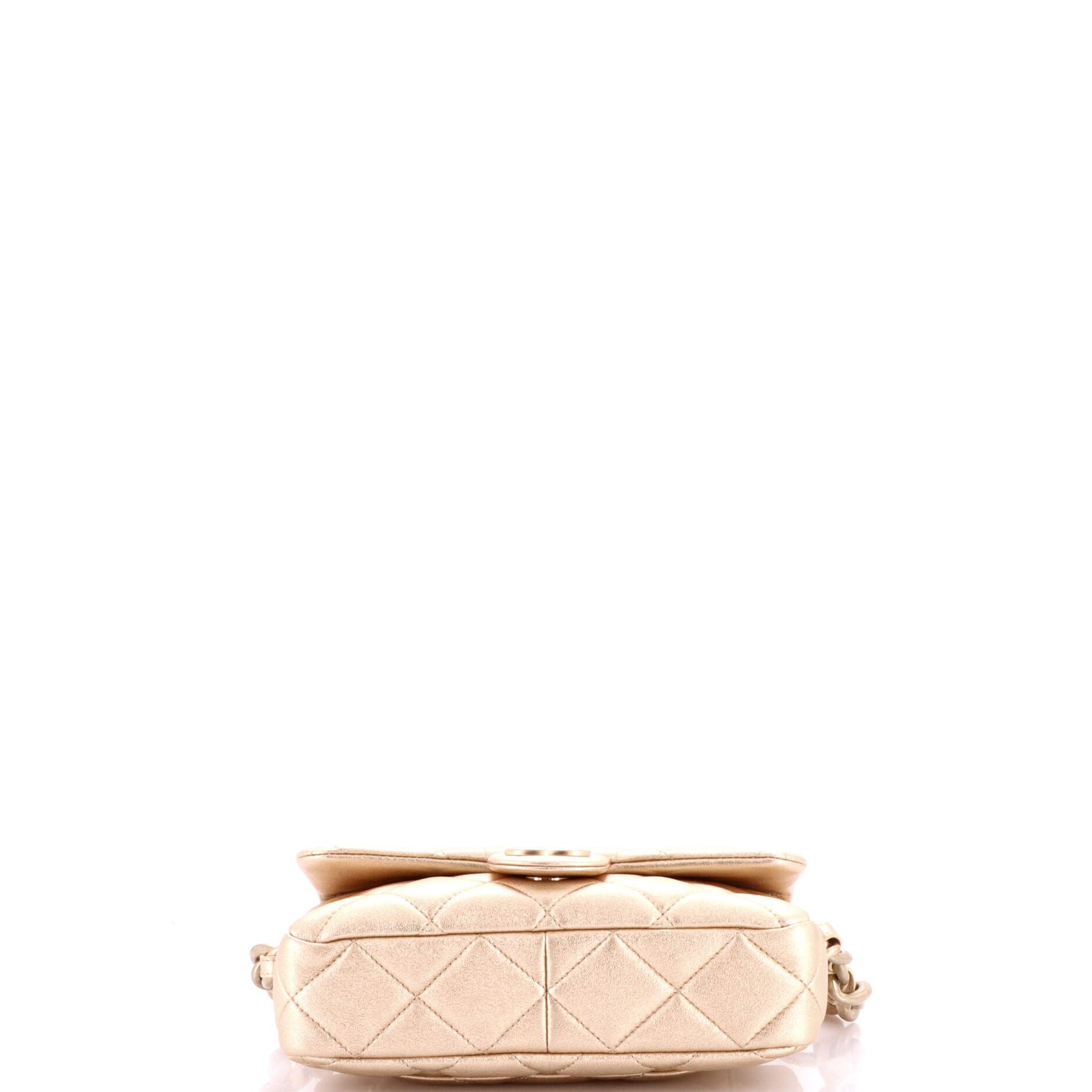 Chanel Chunky Chain CC Flap Bag Quilted Metallic Calfskin Small Size ONE SIZE - 3 Thumbnail