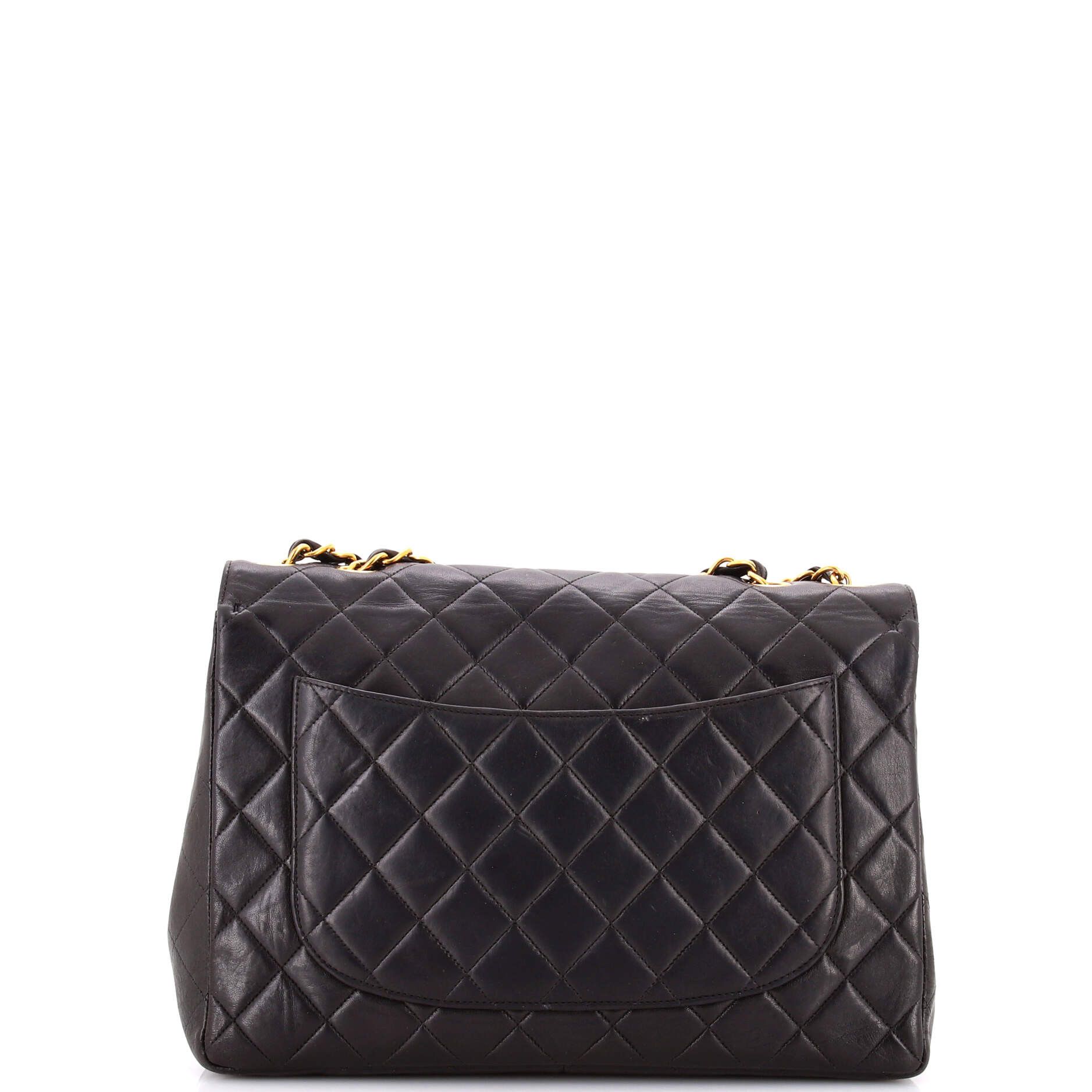 Chanel Vintage Classic Single Flap Bag Quilted Lambskin Jumbo Size ONE SIZE - 2 Thumbnail
