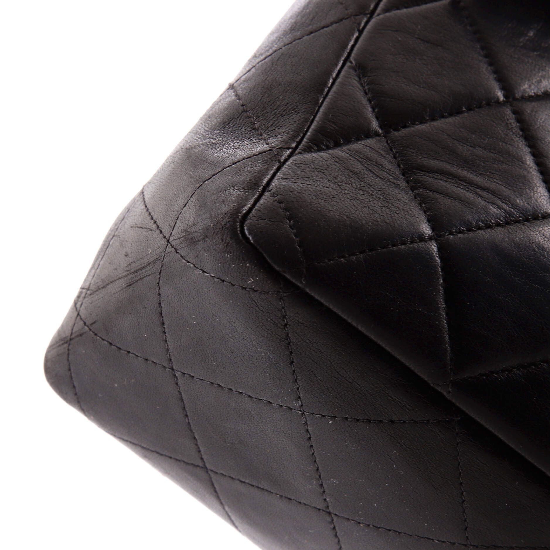 Chanel Vintage Classic Single Flap Bag Quilted Lambskin Jumbo Size ONE SIZE - 5 Thumbnail