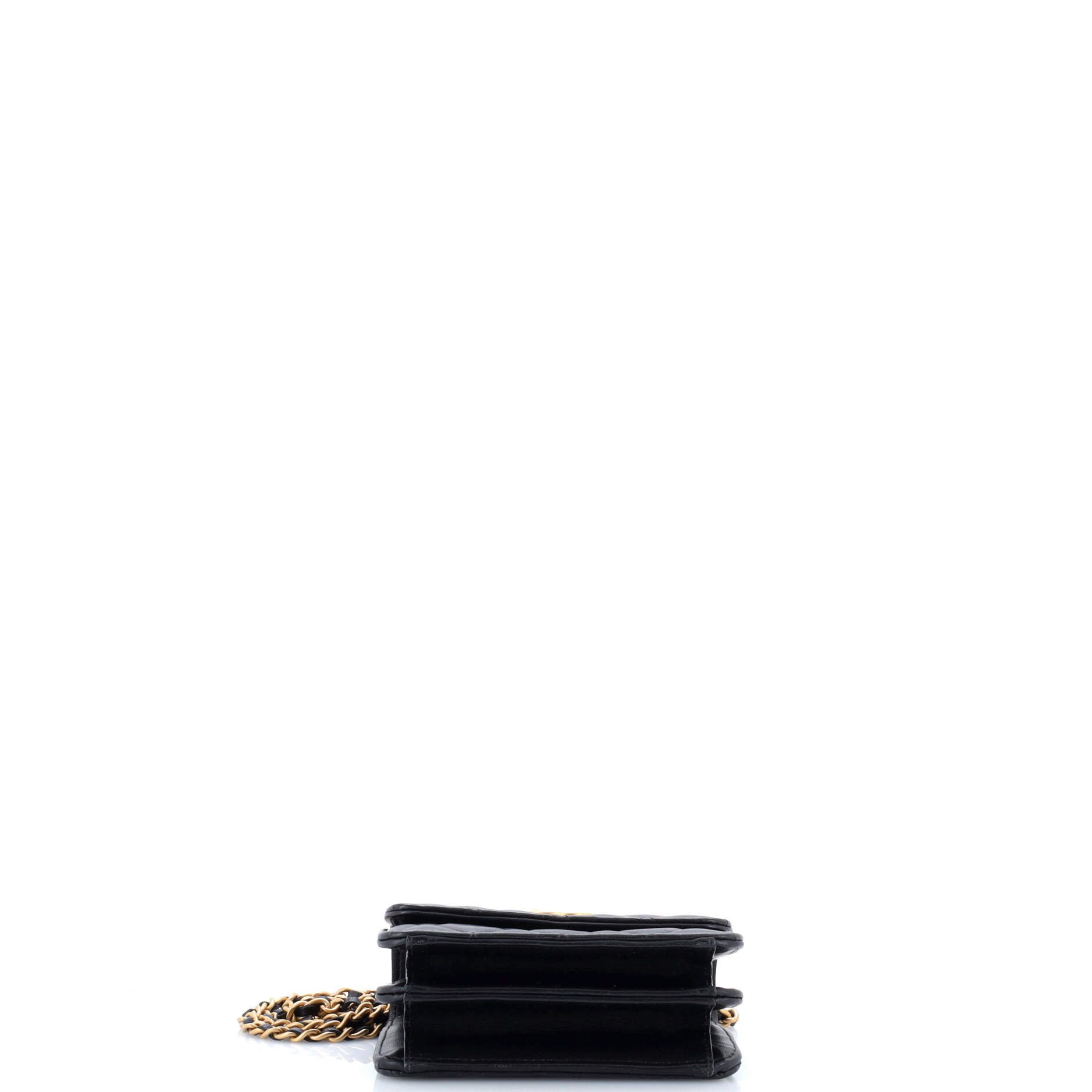 Chanel Woven Top Handle CC Flap Clutch on Chain Quilted Lambskin Small Size ONE SIZE - 3 Thumbnail