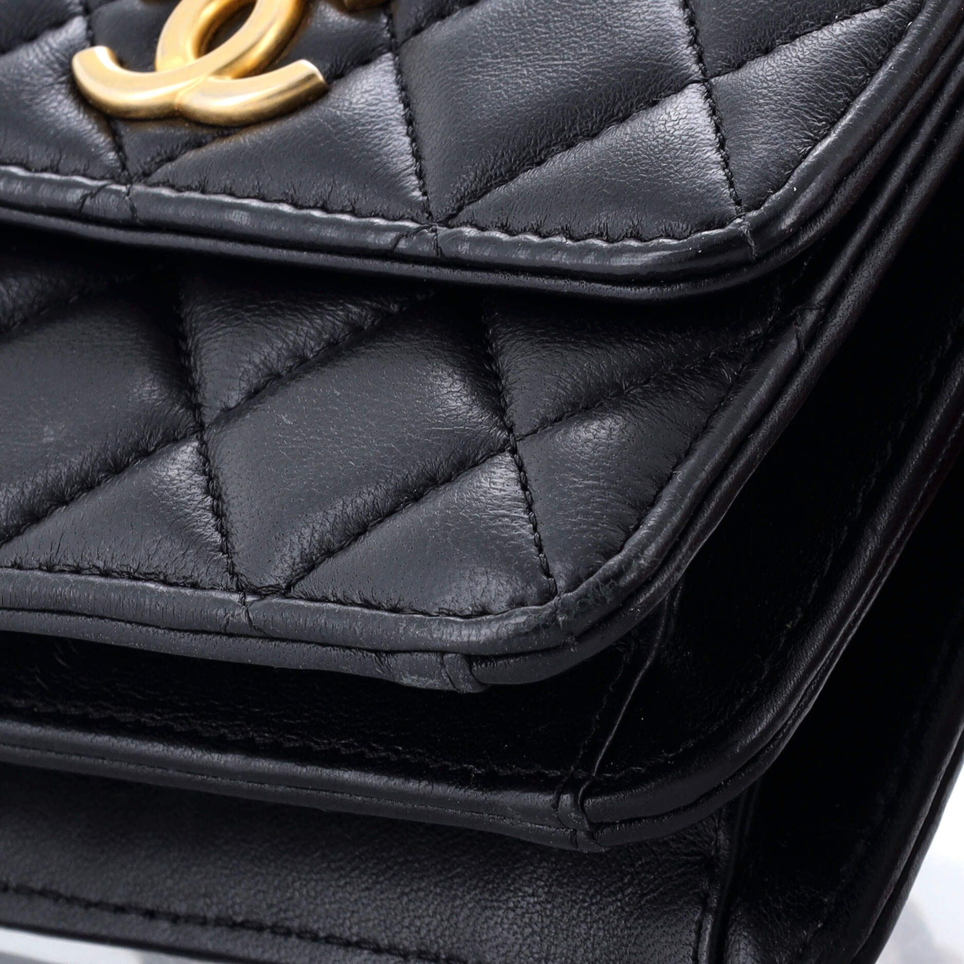 Chanel Woven Top Handle CC Flap Clutch on Chain Quilted Lambskin Small Size ONE SIZE - 5 Thumbnail