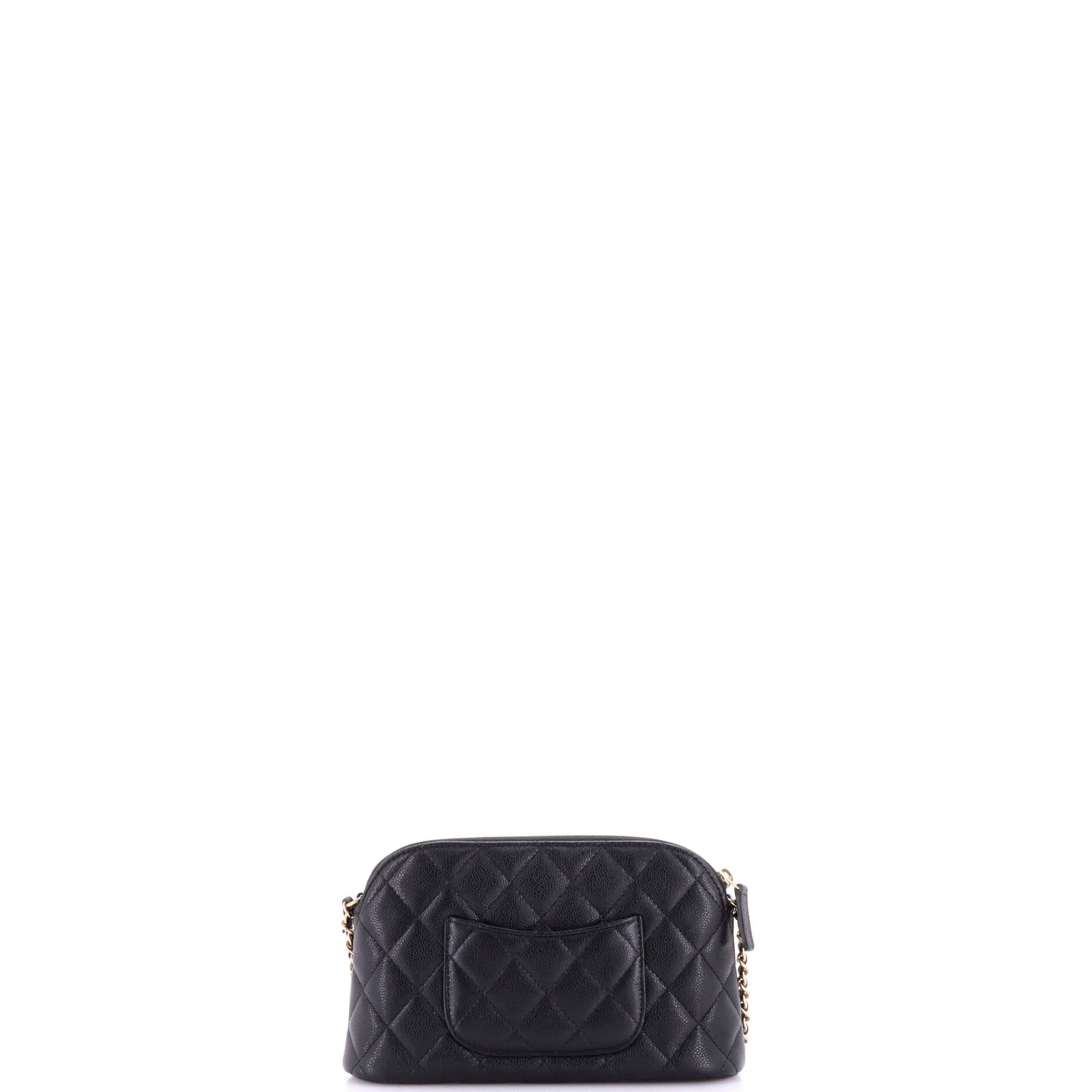 Chanel CC Dome Zip Clutch with Chain Quilted Caviar Small Size ONE SIZE - 2 Thumbnail