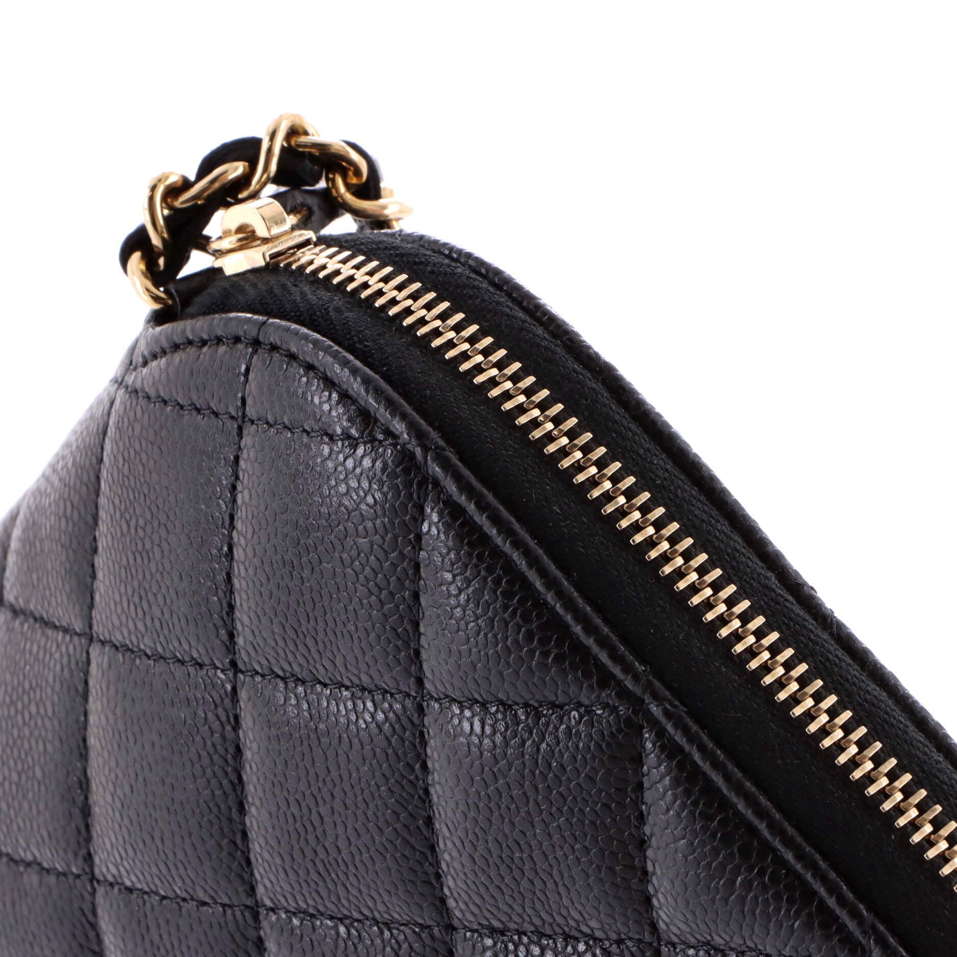 Chanel CC Dome Zip Clutch with Chain Quilted Caviar Small Size ONE SIZE - 5 Thumbnail