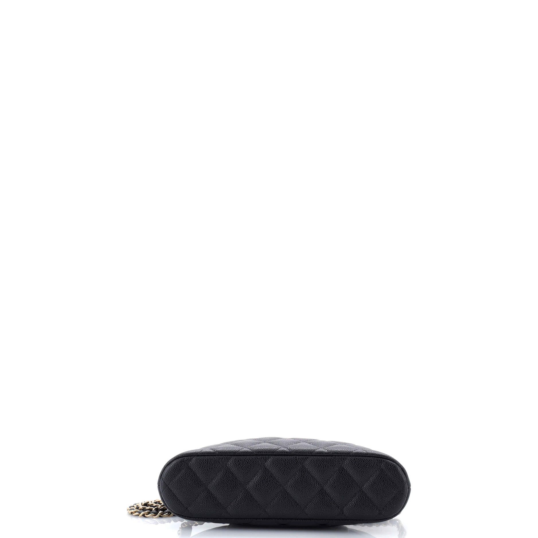 Chanel CC Dome Zip Clutch with Chain Quilted Caviar Small Size ONE SIZE - 3 Thumbnail