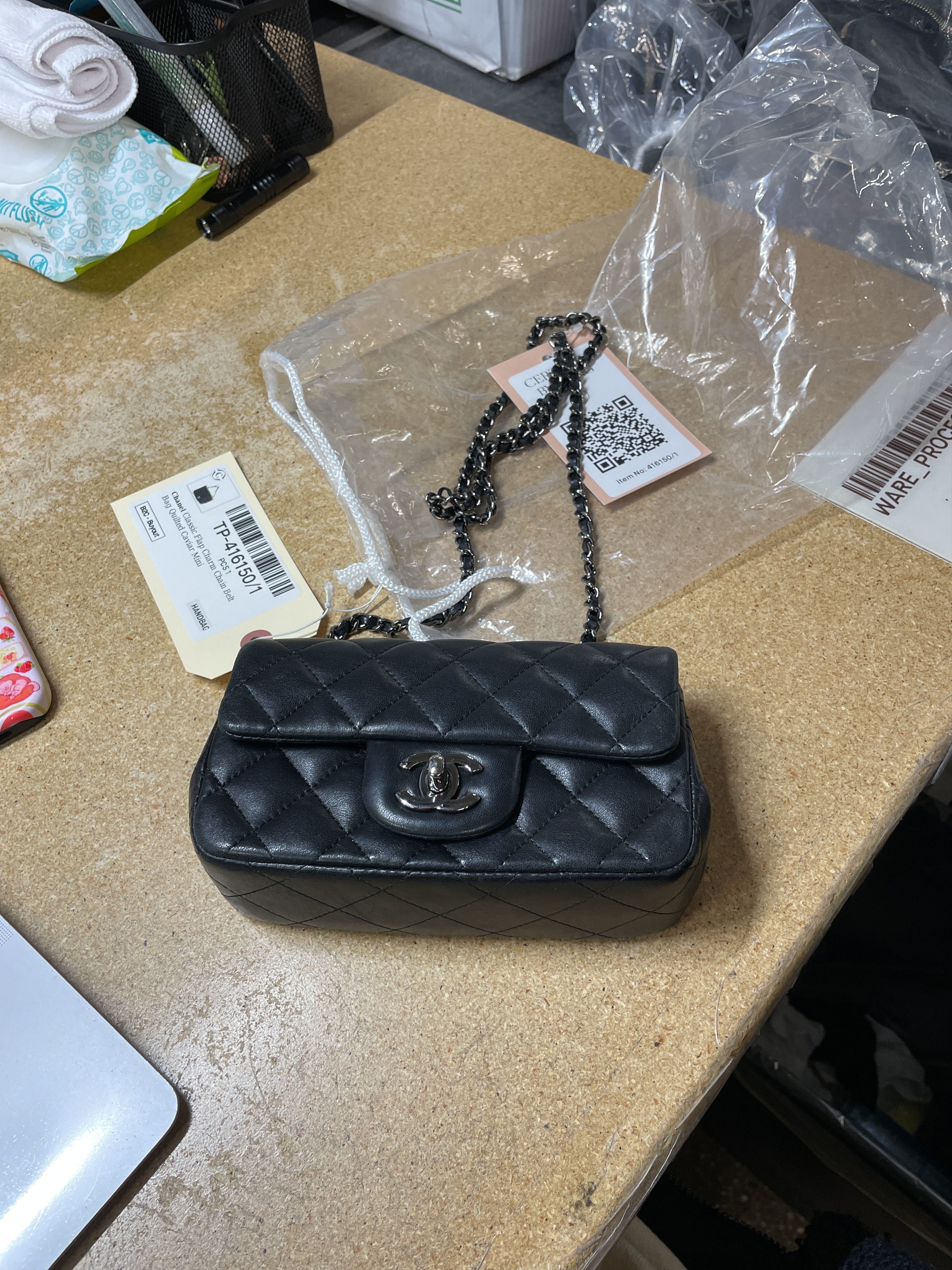 Chanel Classic Flap Charm Chain Belt Bag Quilted Caviar Mini Size ONE SIZE - 7 Thumbnail