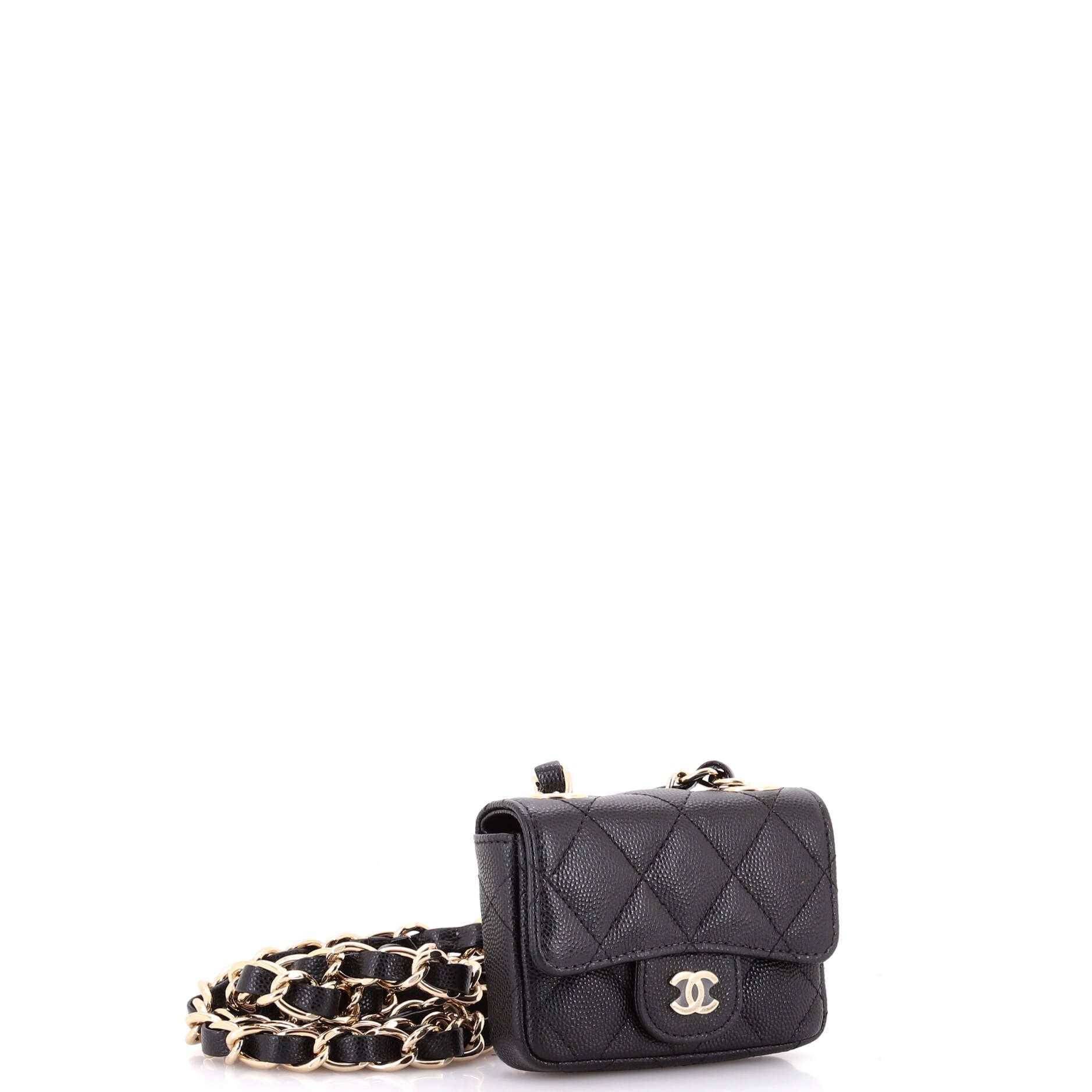 Chanel Classic Flap Charm Chain Belt Bag Quilted Caviar Mini Size ONE SIZE - 3 Thumbnail
