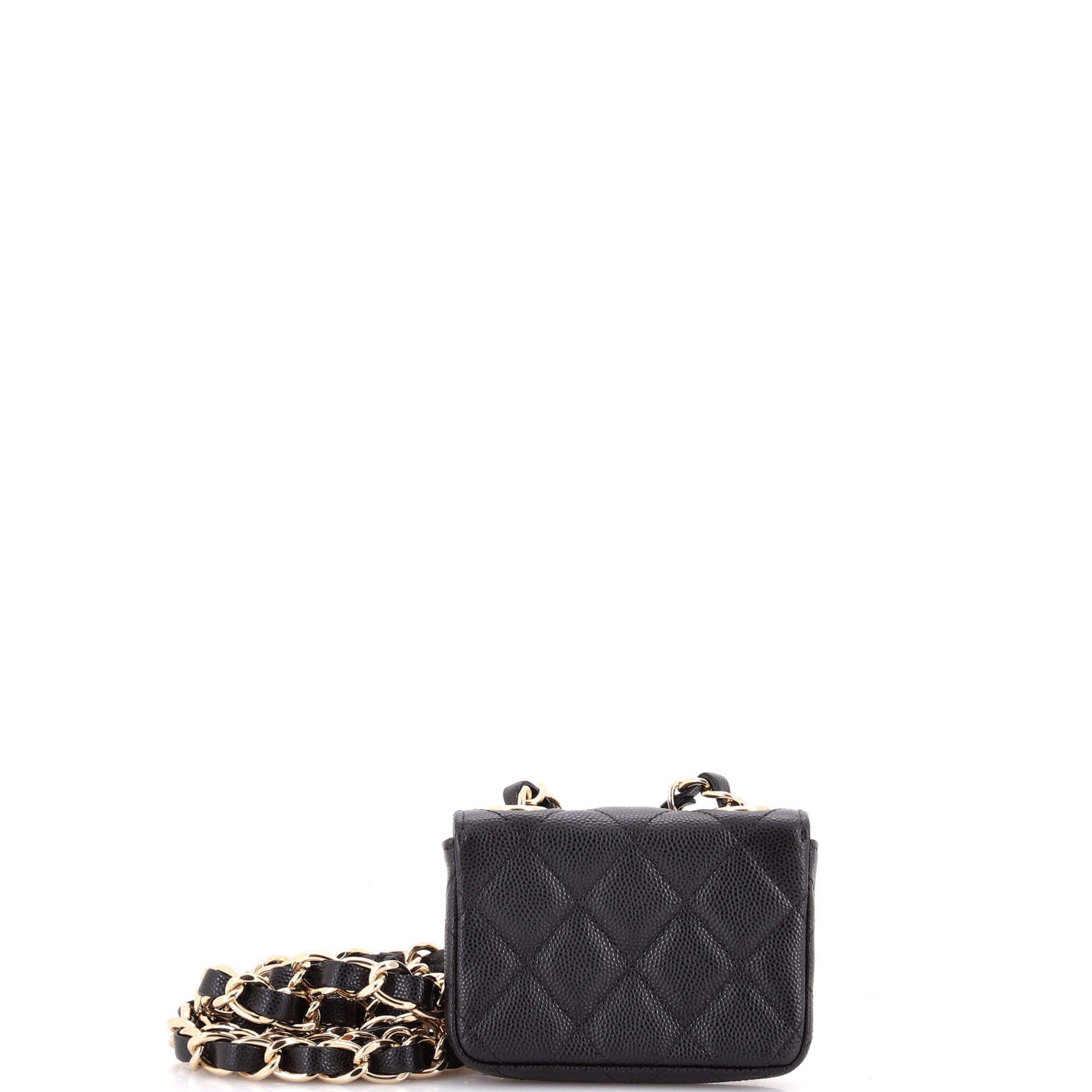 Chanel Classic Flap Charm Chain Belt Bag Quilted Caviar Mini Size ONE SIZE - 4 Thumbnail