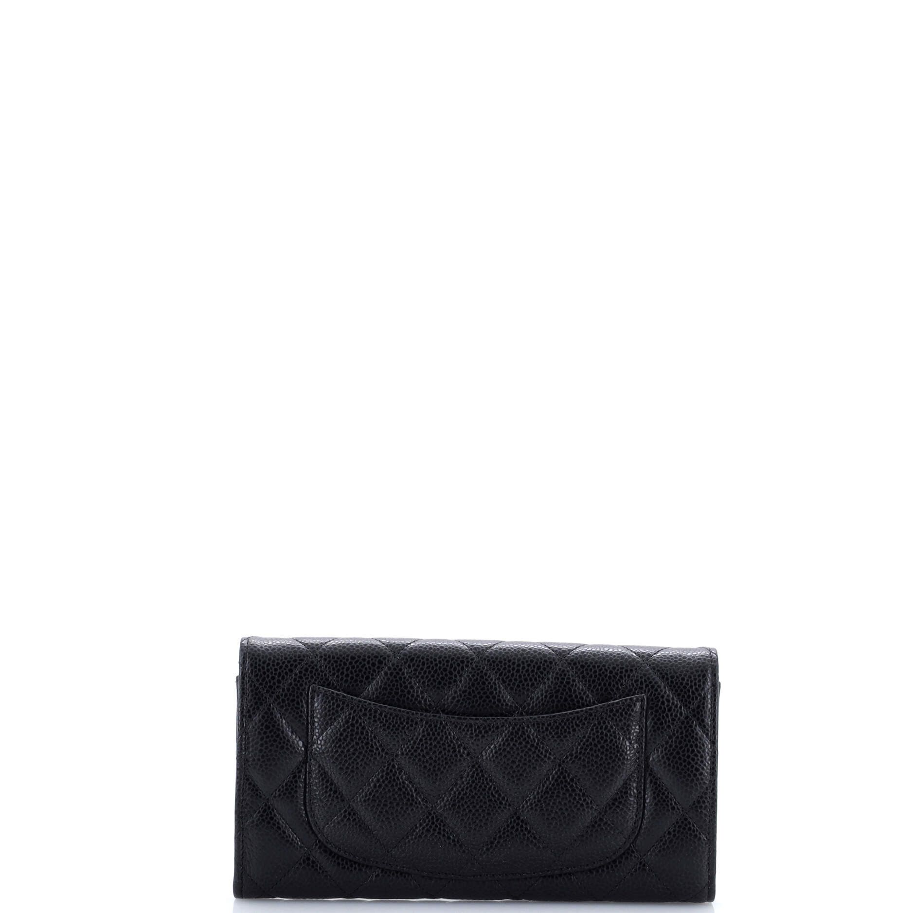 Chanel CC Gusset Classic Flap Wallet Quilted Caviar Long Size ONE SIZE - 2 Thumbnail