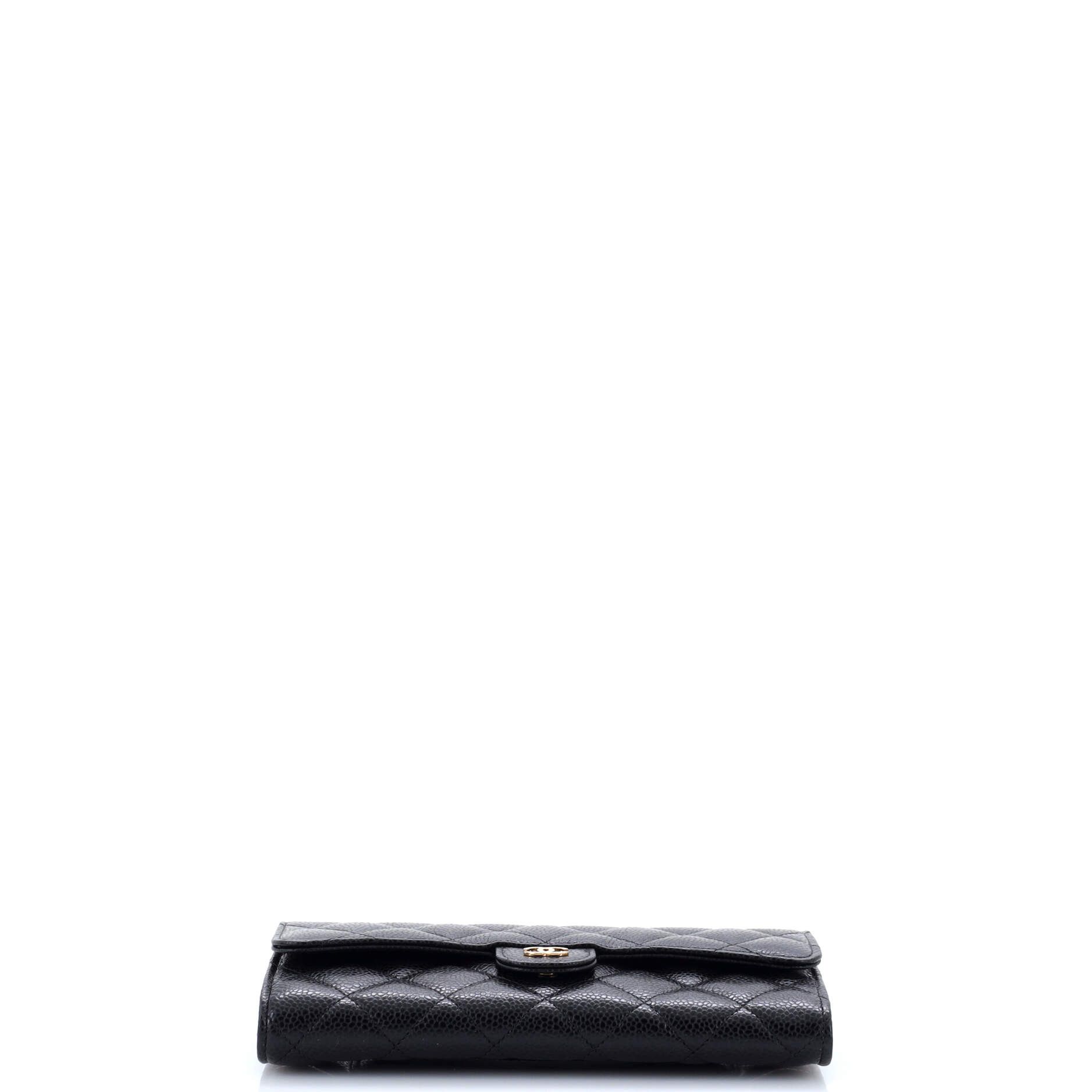 Chanel CC Gusset Classic Flap Wallet Quilted Caviar Long Size ONE SIZE - 3 Thumbnail